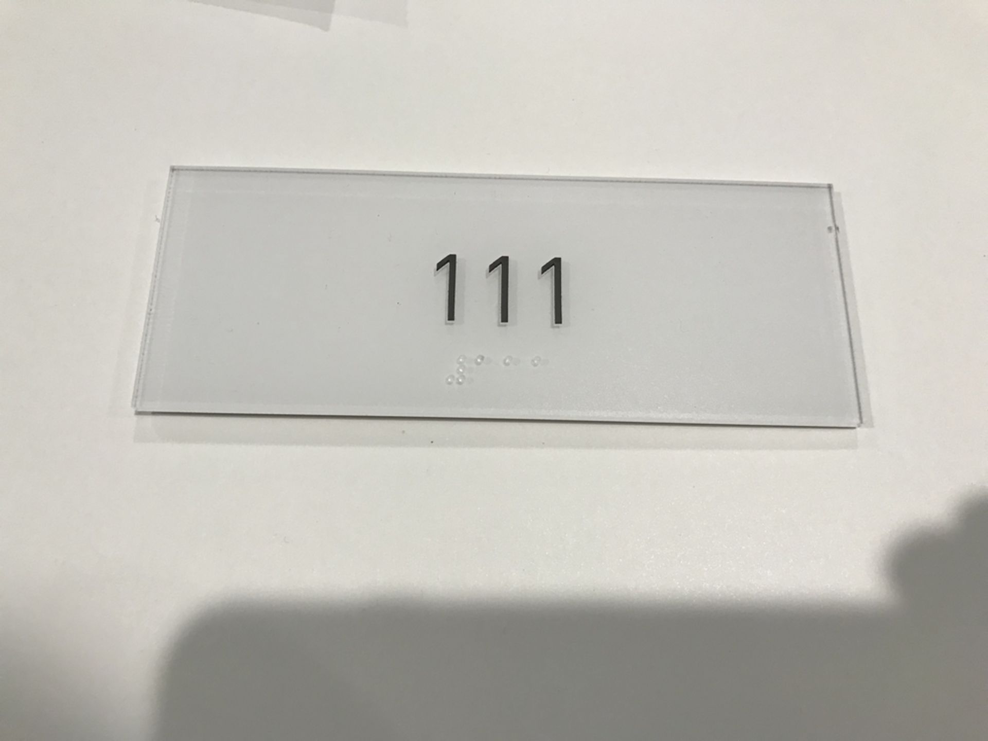 Suite Number Sign #111 , Dim. 6 in x 2 1/2 in , Location: Suite Level 100 ***Note from