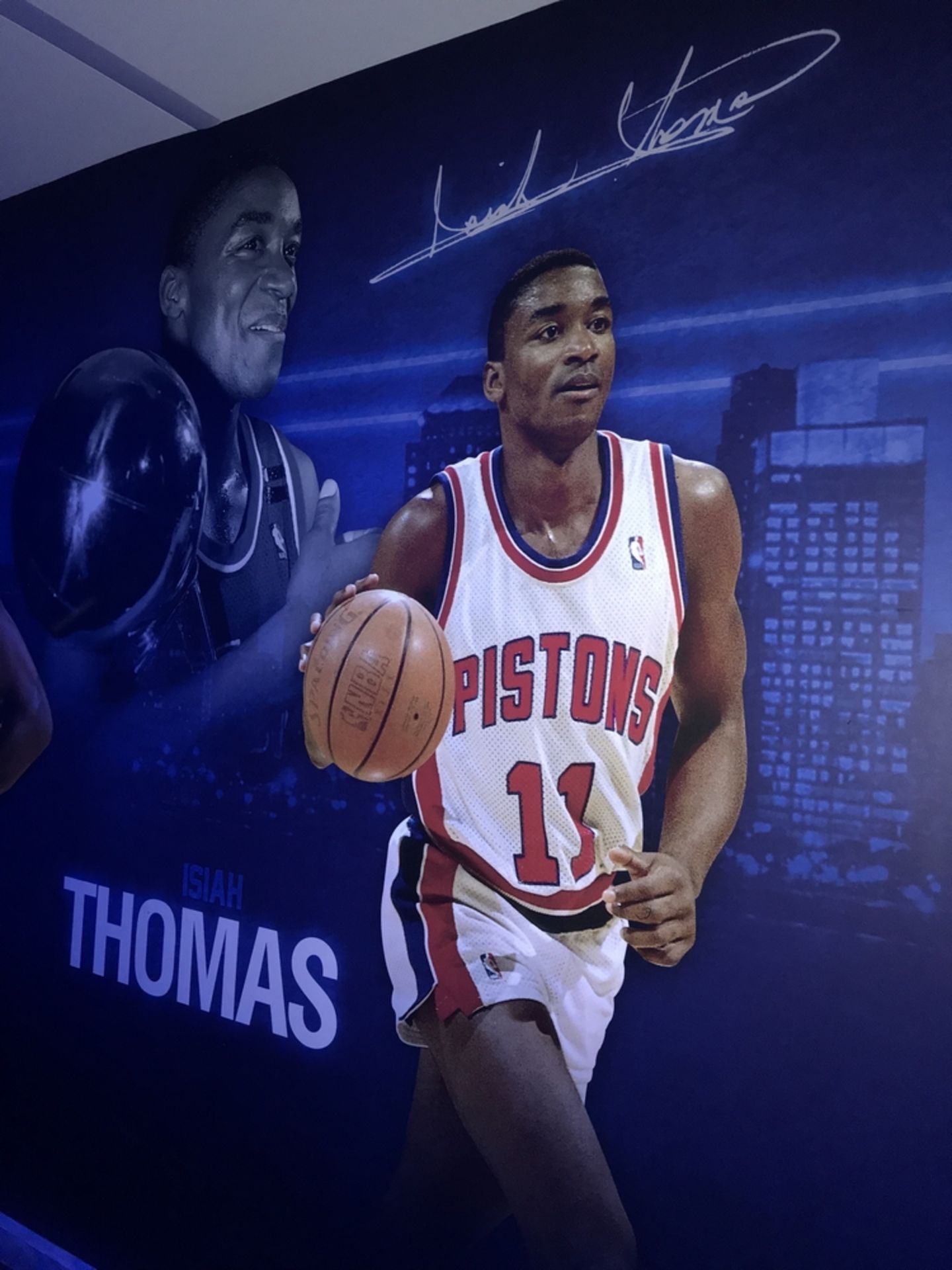 Isiah Thomas - Vinyl Wall Mural , Dim. 102 in w x 116 in h , Location: Locker Room ***Note from