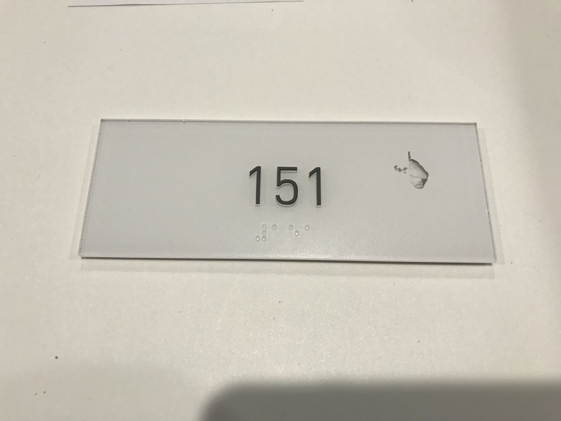 Suite Number Sign #151 , Dim. 6 in x 2 1/2 in , Location: Suite Level 100 ***Note from