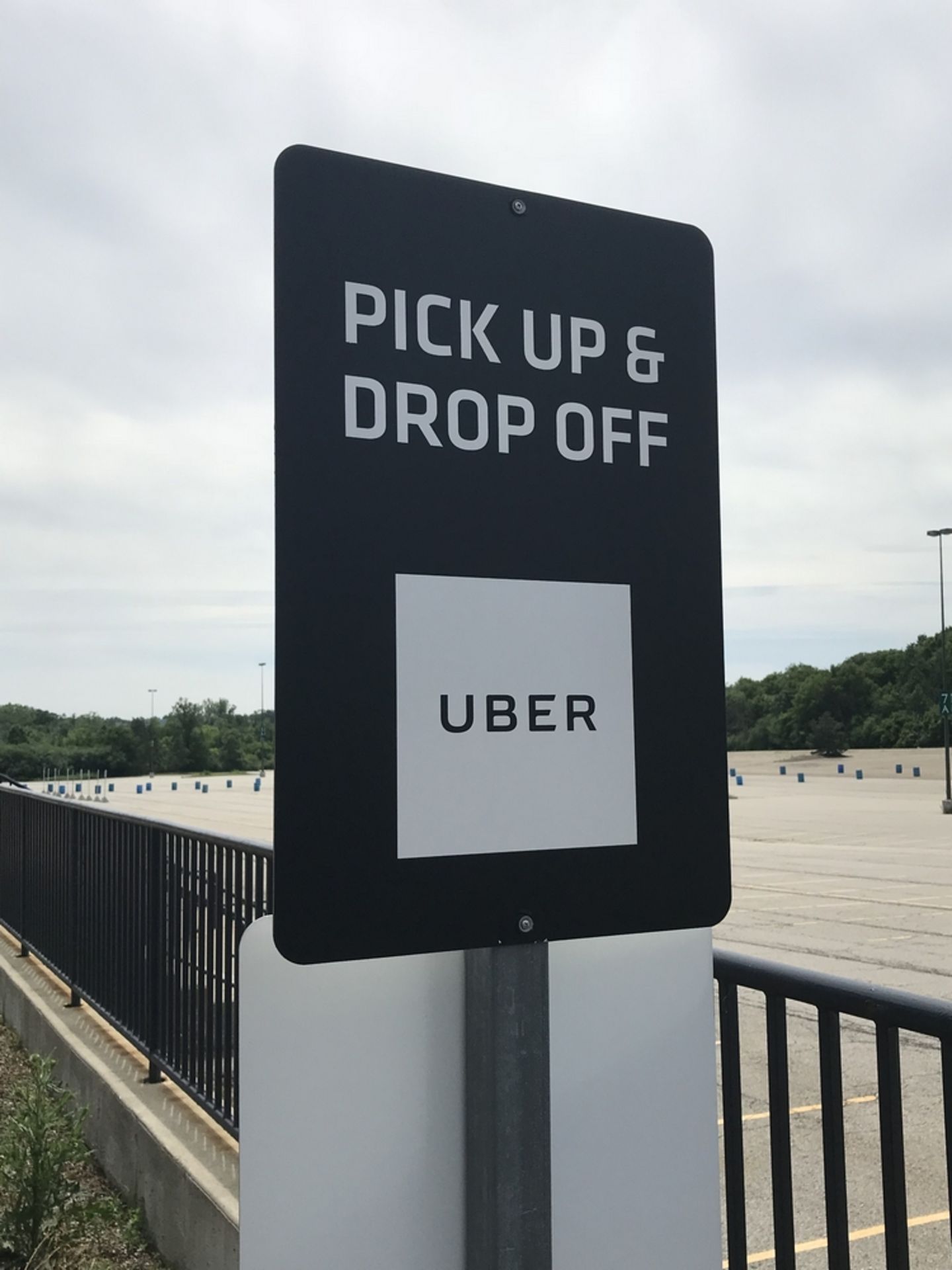 "Pick Up Drop Off Uber" Sign , Dim. 16 in x 24 in , Location: Parking Lot ***Note from
