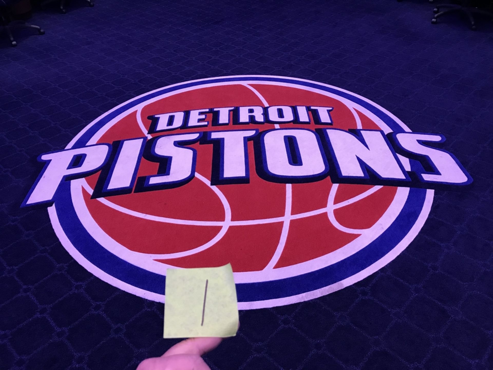 Pistons Logo from Locker Room Floor / Carpet (This lot was carefully cut out of the carpet in the