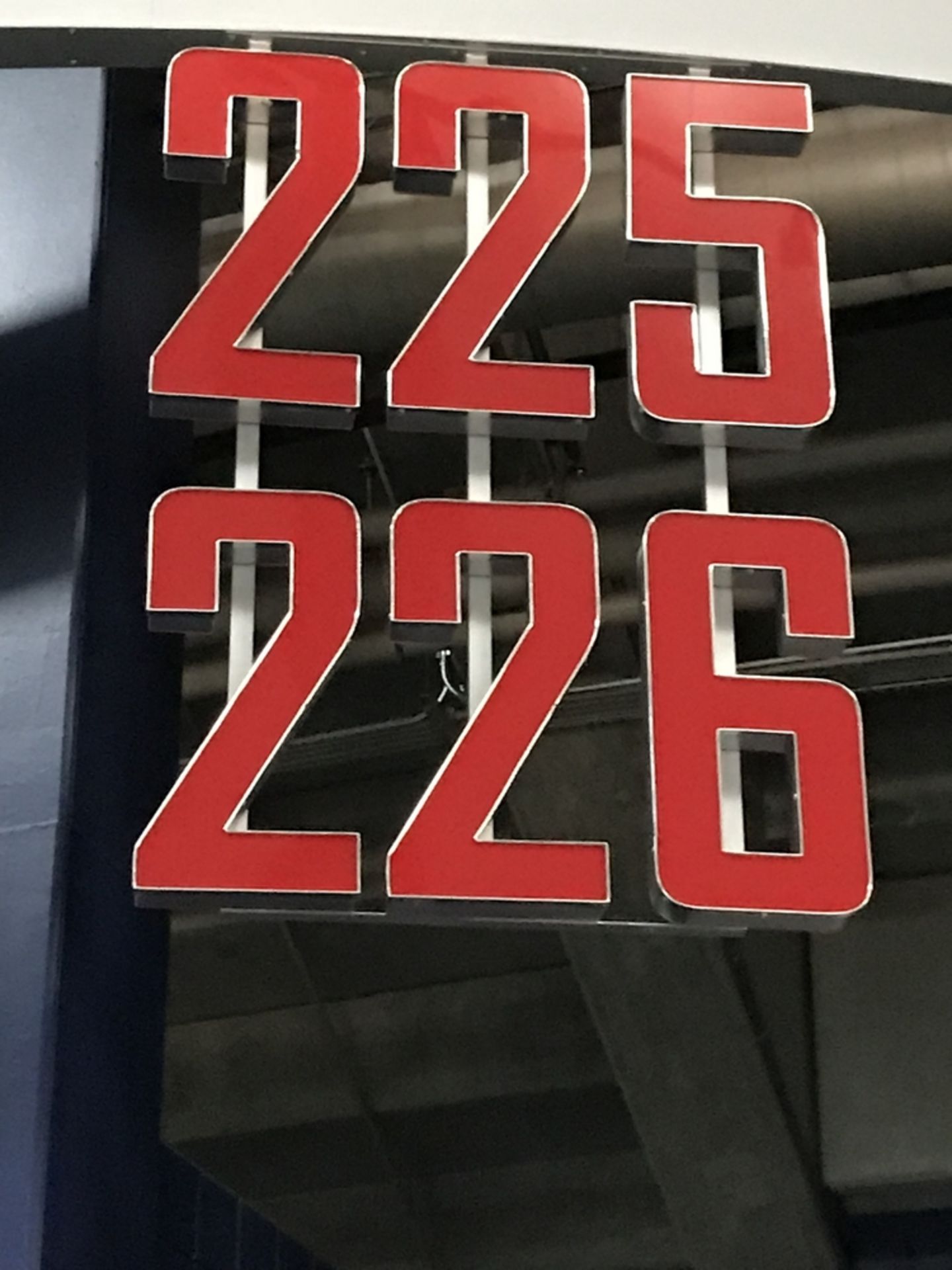 Section Sign Lighted "225-226" , Dim. 48 in x 68 in , Location: Concourse ***Note from
