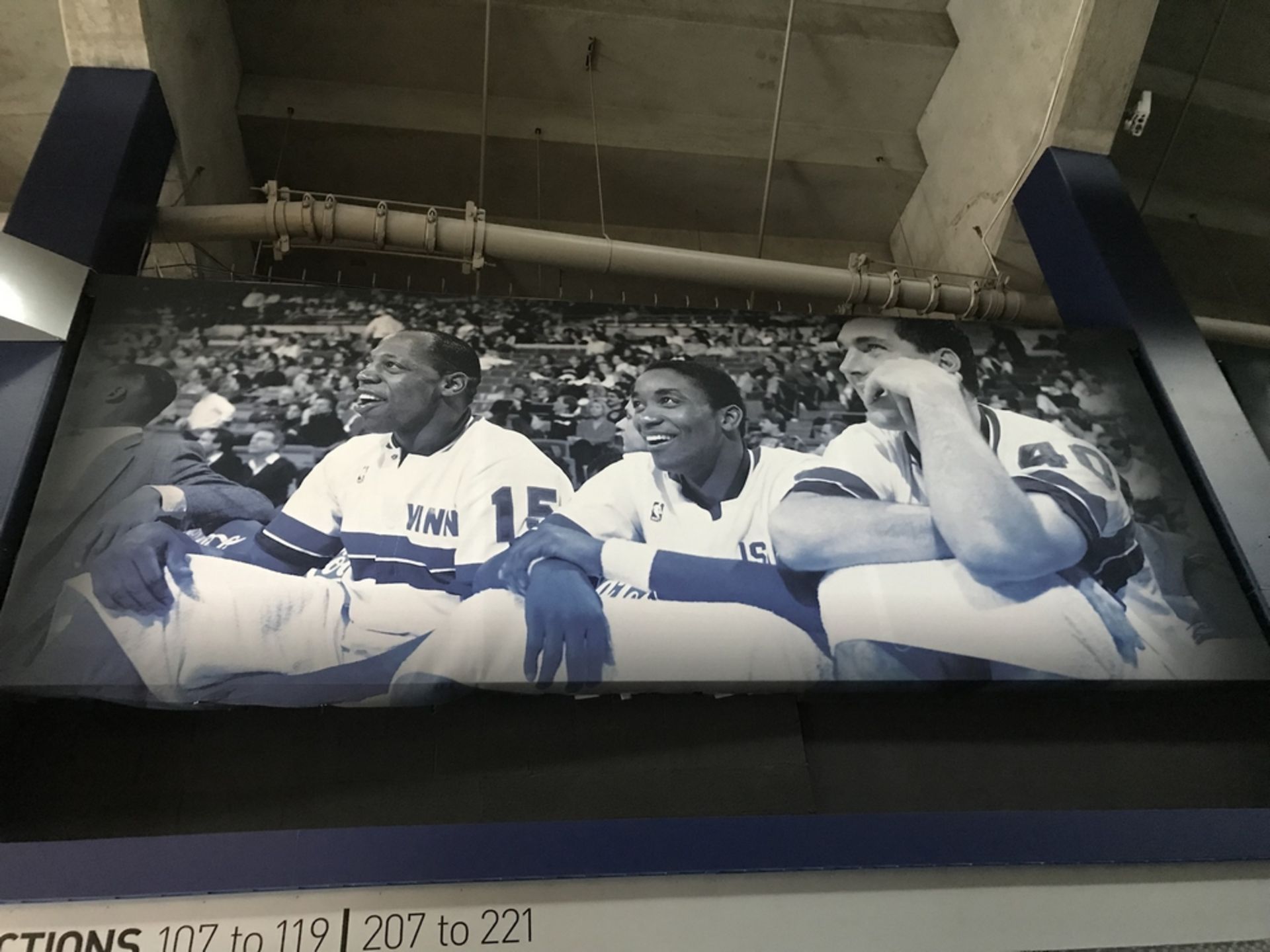 Fabric Banner "Johnson, Thomas, Laimbeer" , Dim. 19 ft x 91 in h , Location: ***Note from