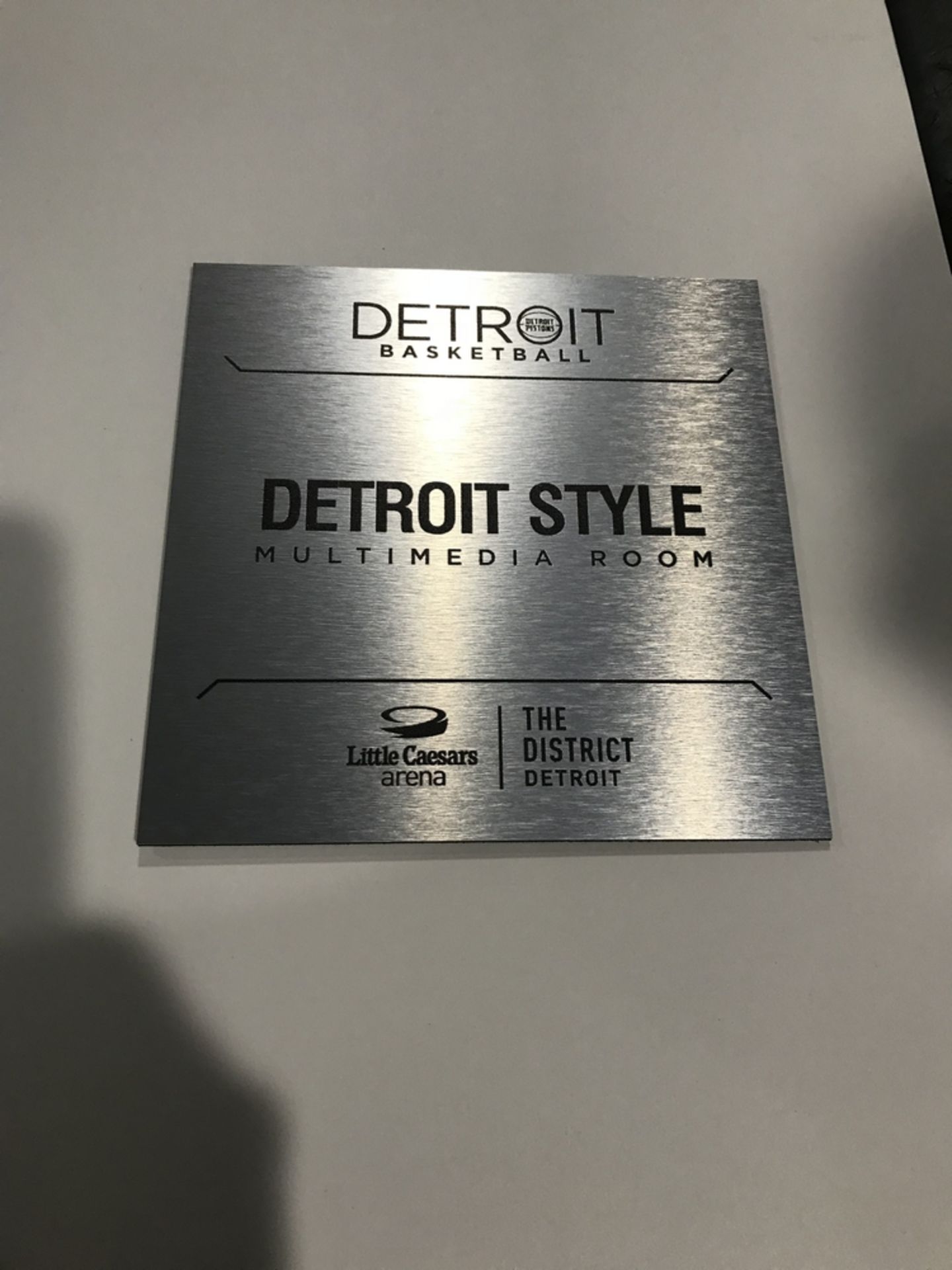 Detroit Style Multimedia Room Sign , Dim. 8 in x 8 in , Location: Media Room ***Note from