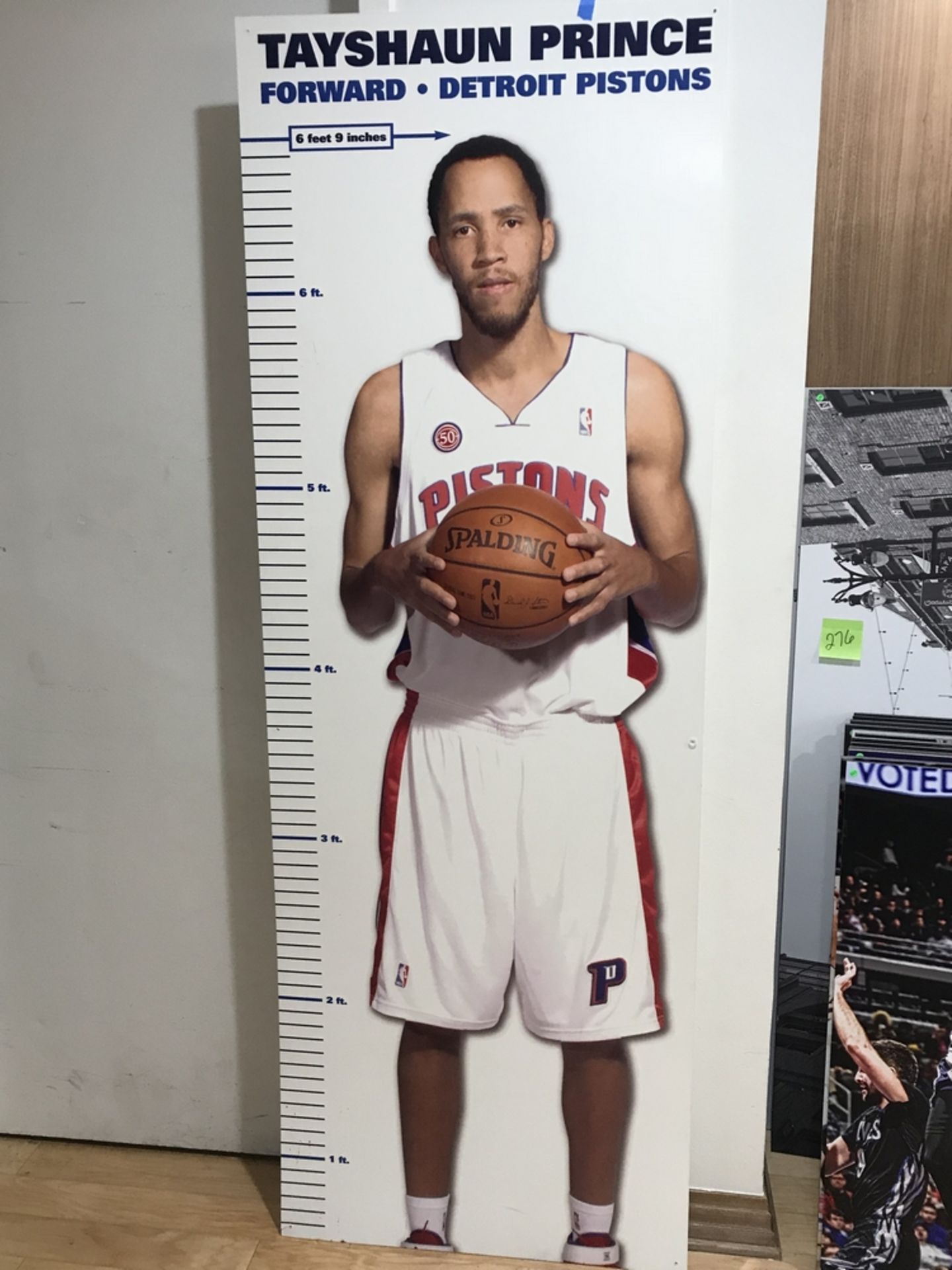 "Tayshaun Prince" Height Chart, Thick Plastic , Dim. 29 in x 82 in , Location: Suite ***Note from - Image 2 of 2