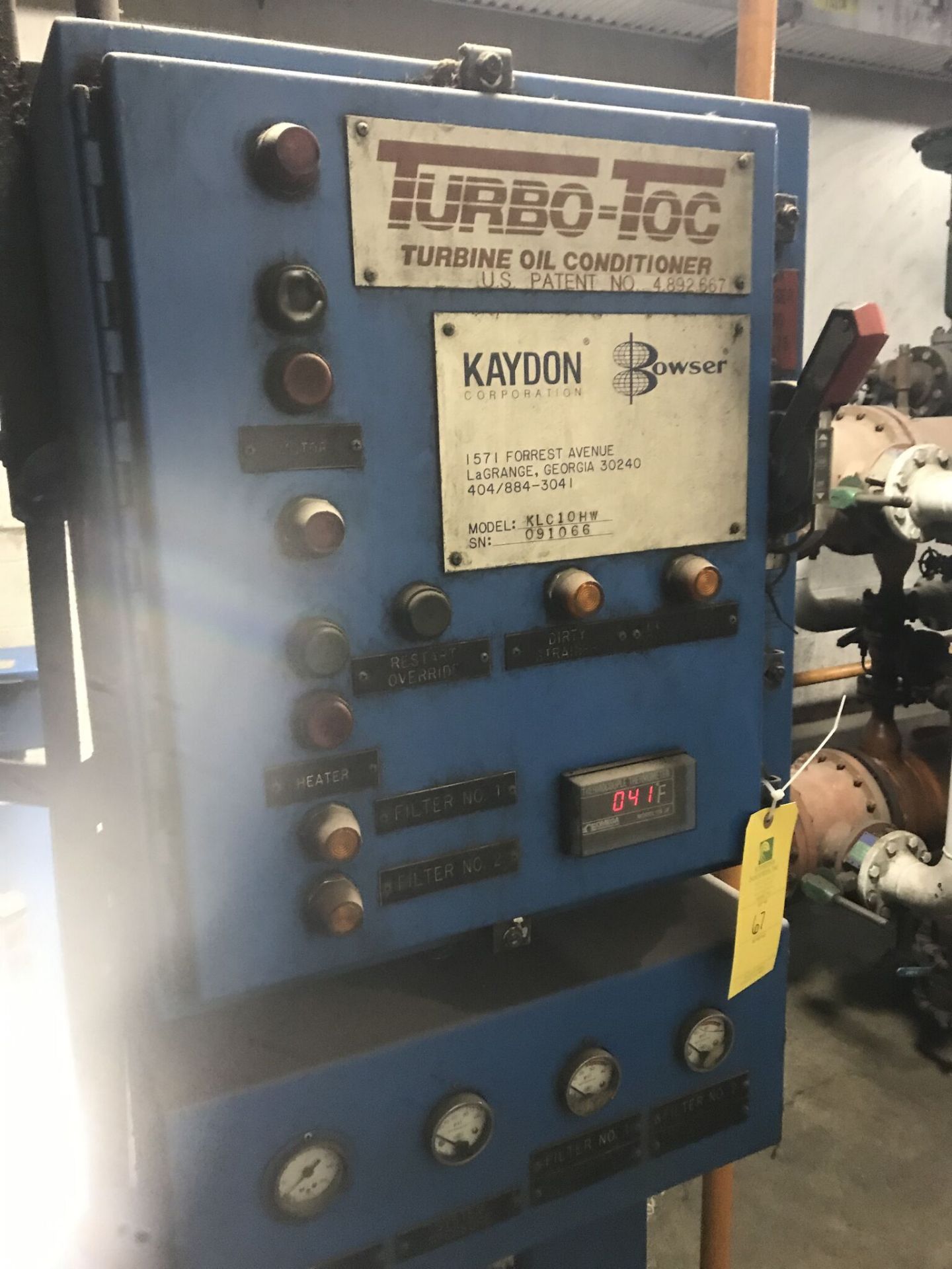 Turbo-Toc Oil Conditioner, Model #KLC10HW, Serial #091066 - Image 6 of 7