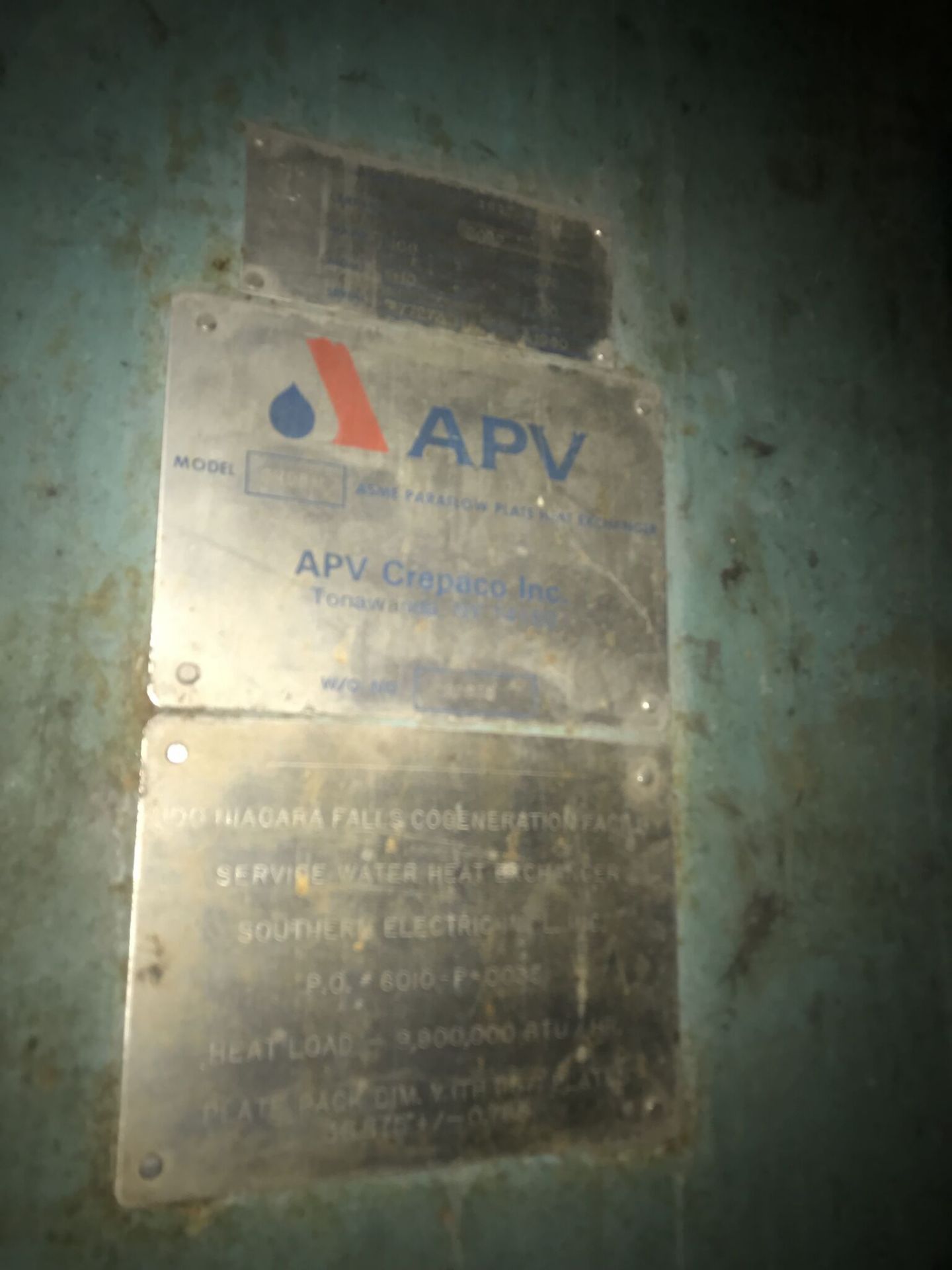 Plate Type Heat Exchanger, ASME Paraflow Plate HX, Year 1990, Model #SR98M, Serial #77273, APV - Image 3 of 4