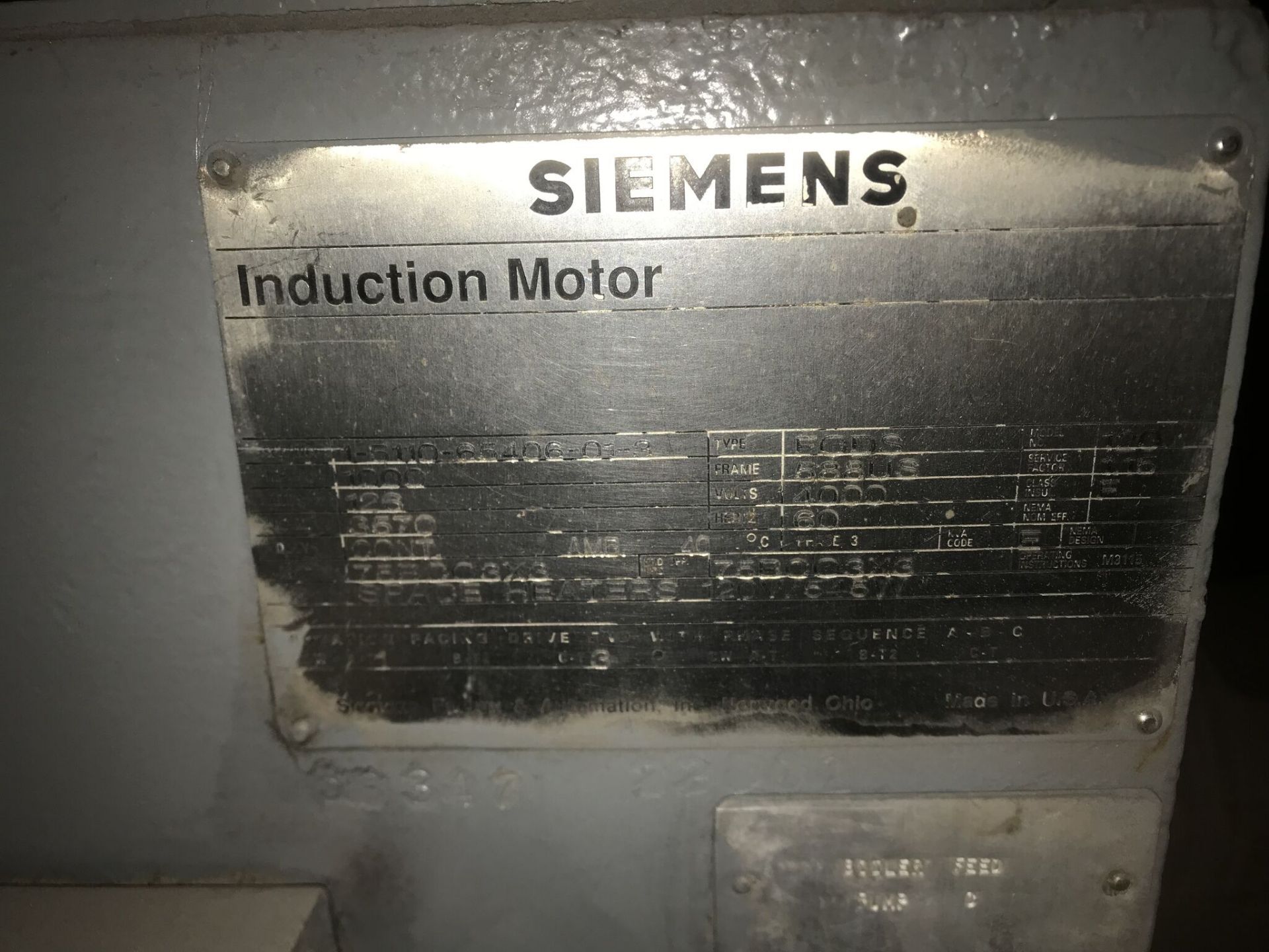 Goulds Pump w/ Siemens Induction Motor, Goulds Pump Model #3823-D29, Year 1990, Nr #2-200-634213/ - Image 5 of 6