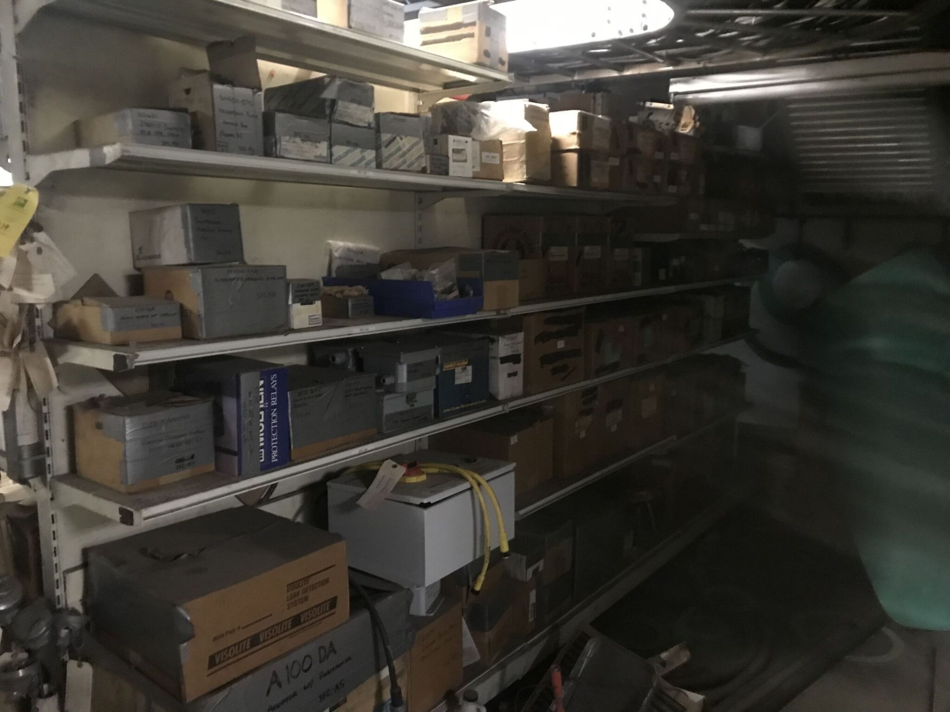 Shelving w/ Brakes, Motor Controllers, Electrical Components thermocouples, Thermoneters, Switches