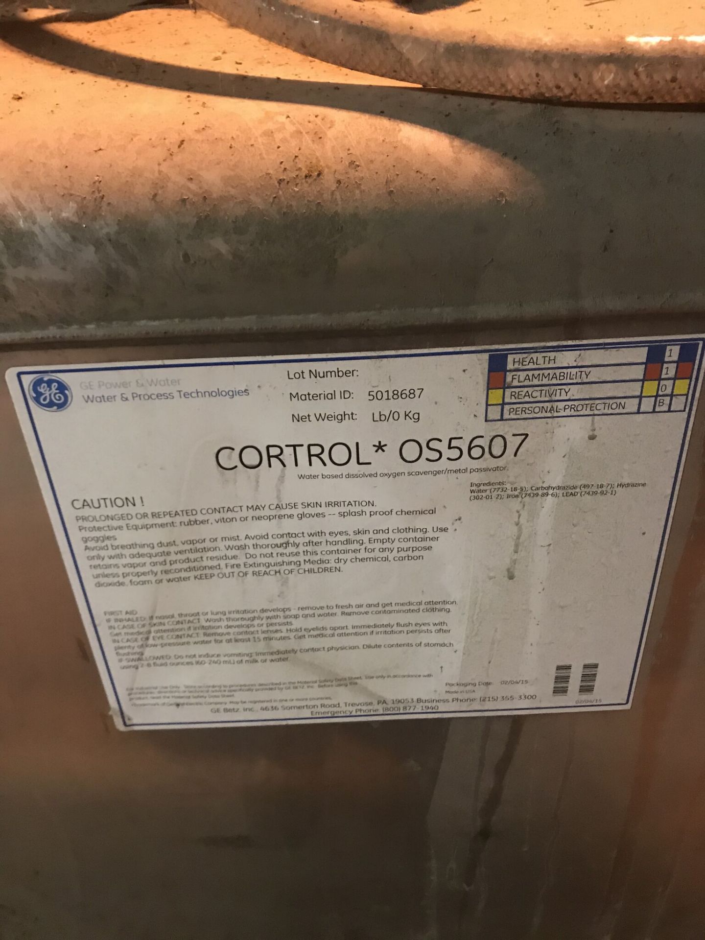 GE Stainless Steel Tank w/ Na;lco Porta-Feed System, Weight 3200 Lbs, Year 2000, Volume Cap 200 - Image 3 of 5