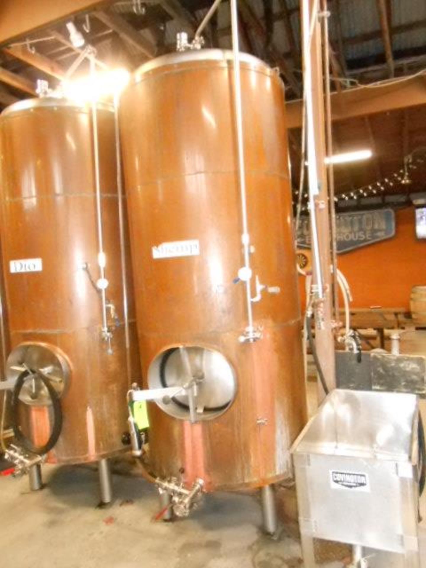 The Pub Brewing Company stainless steel glycol jacket 15 bbl. brite tank insulated with copper
