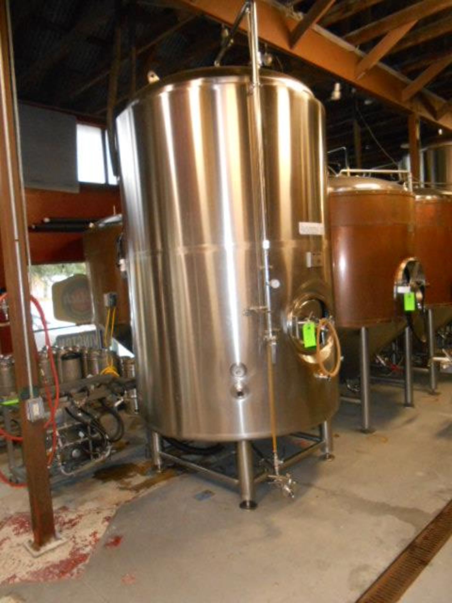 GW Kent 304SS glycol jacket 30 bbl. brite tank insulated with exterior stainless plating,