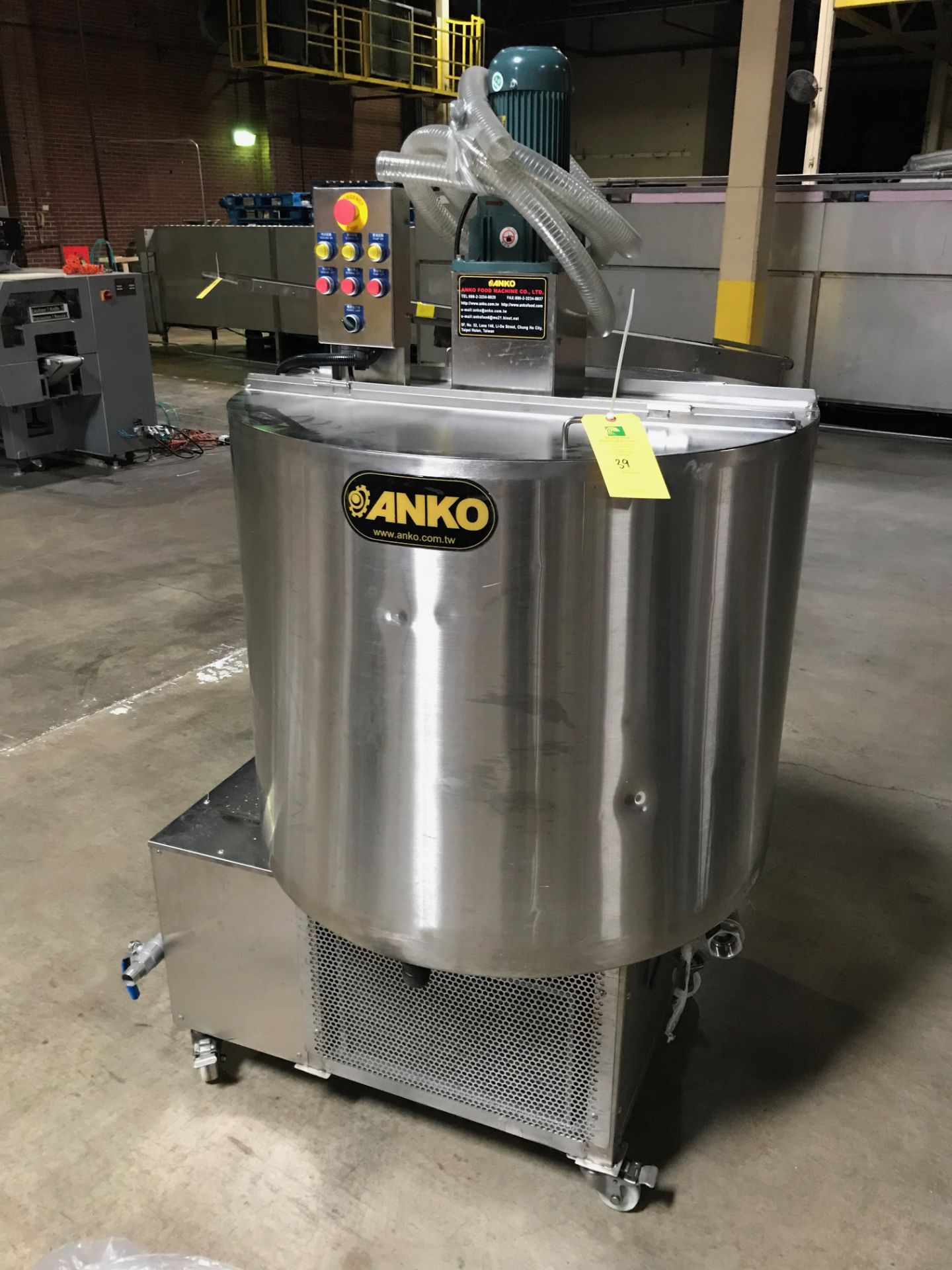 NEW Anko Stainless Steel Mixer with Discharge Pump, Model# BW-400, Serial# PO201201348-6, Mfg 2012,