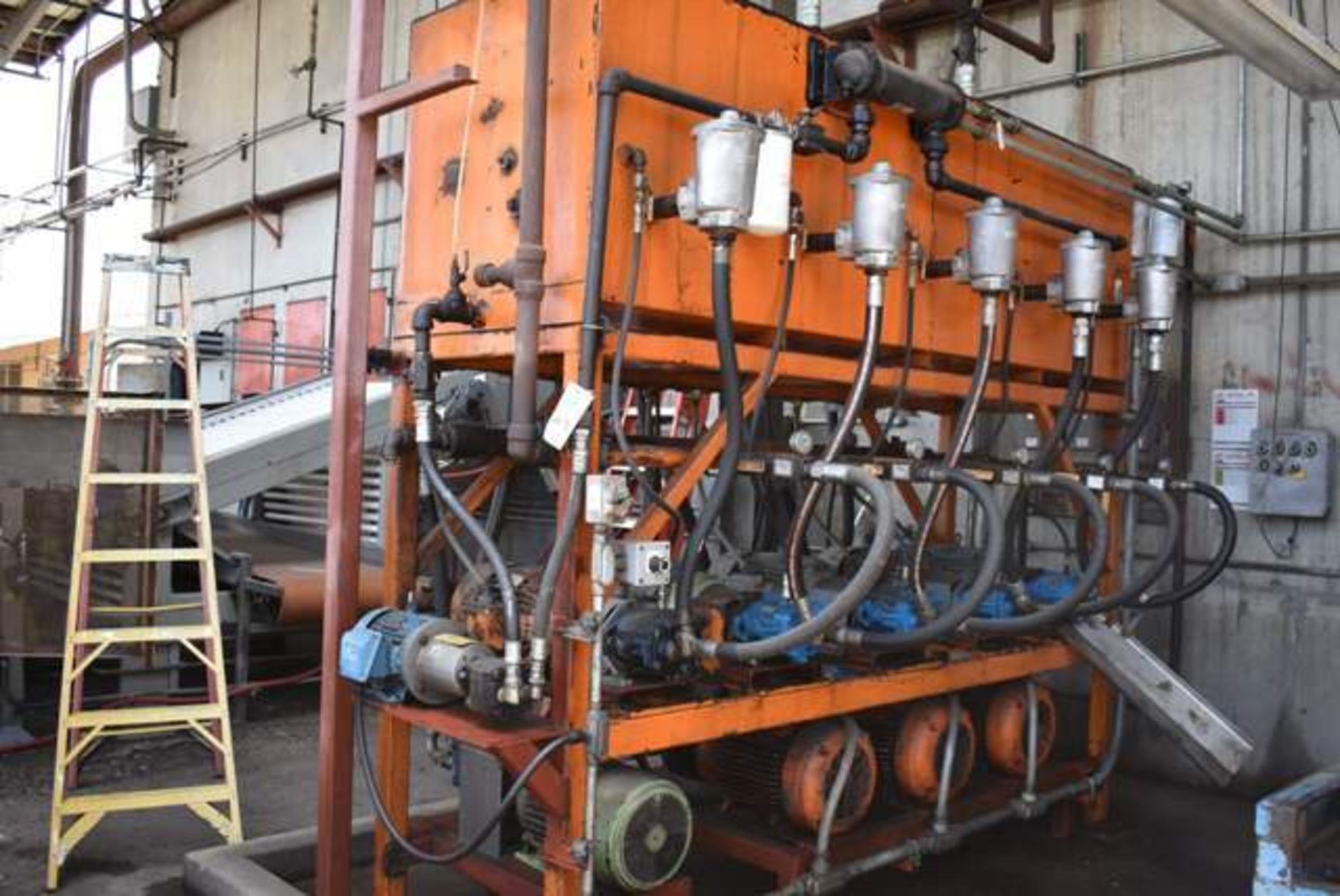 ,Hydraulic Pump Station Consisting of (9) 20 HP Motors , Pumps, (1) 5 HP Motor , Pump, (1) Hydraulic