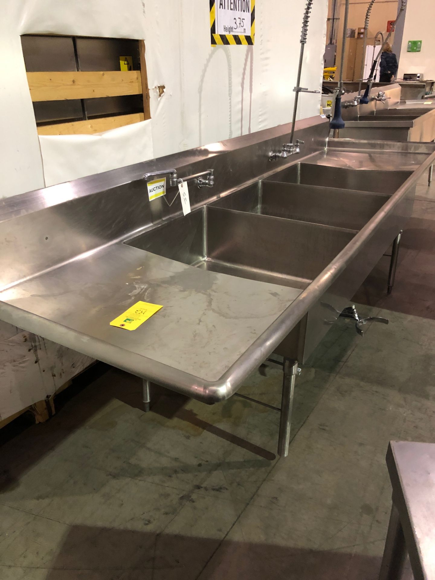 Stainless Sink 3 Compartment Sink, RIGGING FEE $75