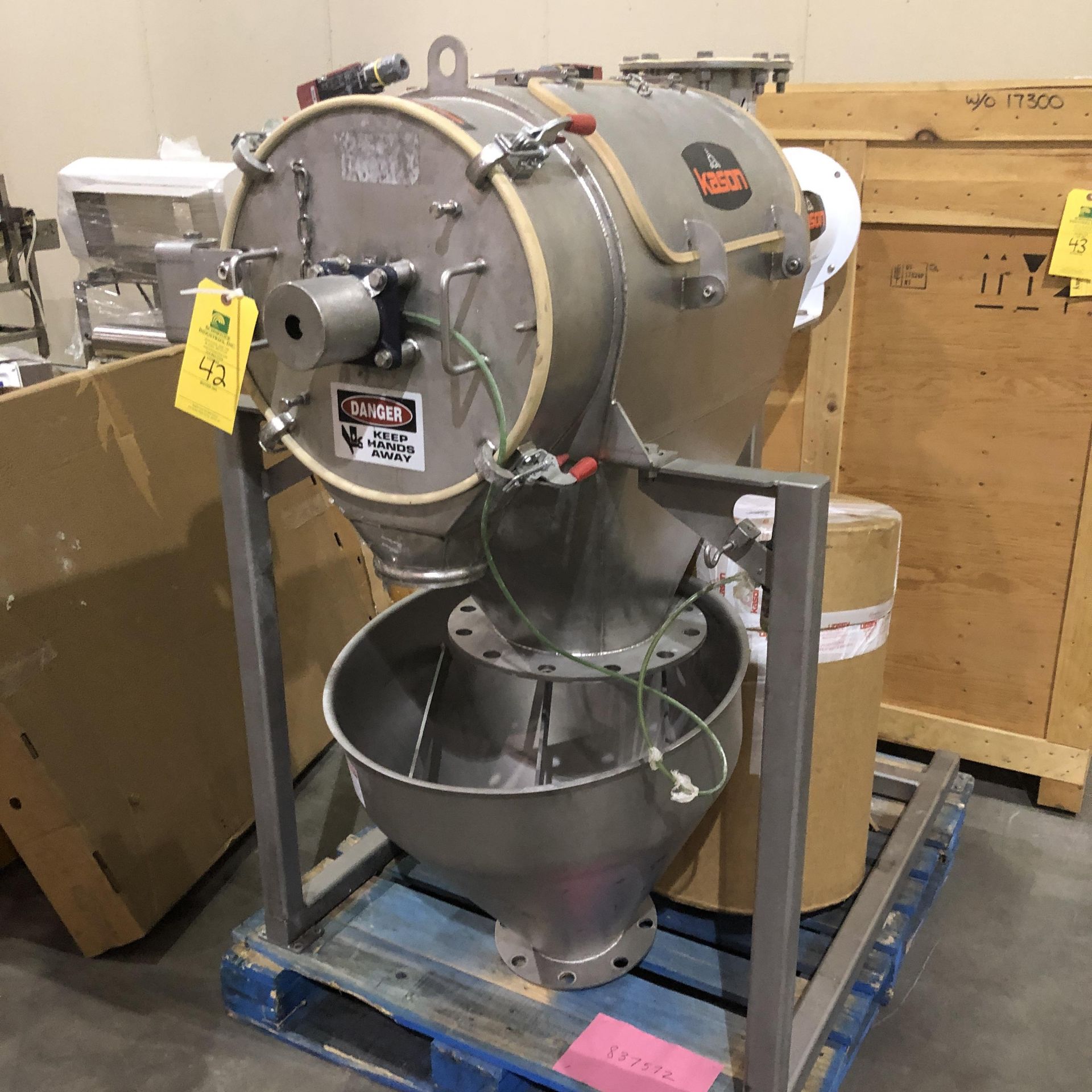 Kason Rotary Sifter Model MO-SS Job K-118883 S/N M10837 04/2016 Never Installed, RIGGING FEE $50