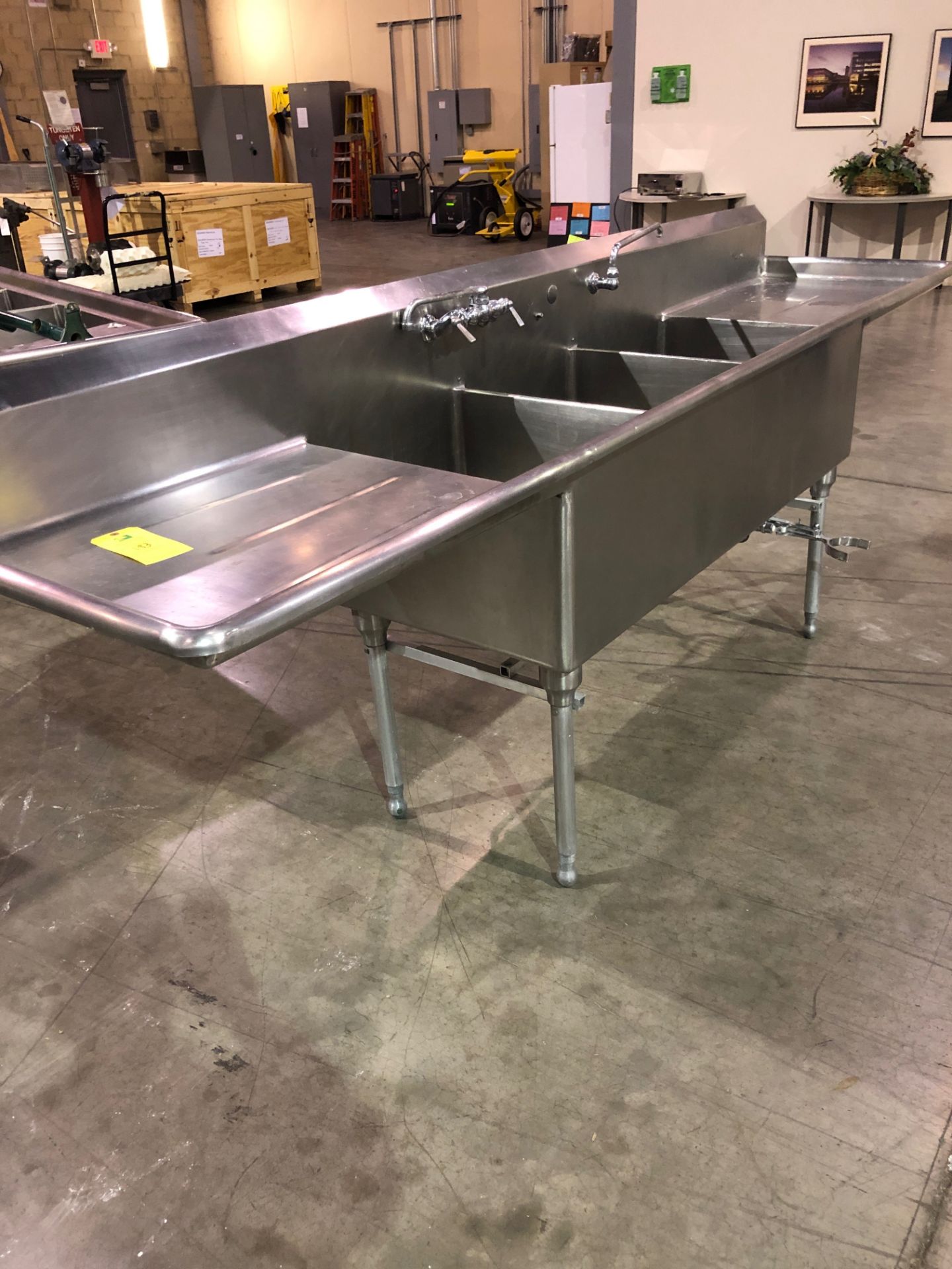 Stainless Sink 3 Compartment Sink, RIGGING FEE $75 - Image 2 of 3