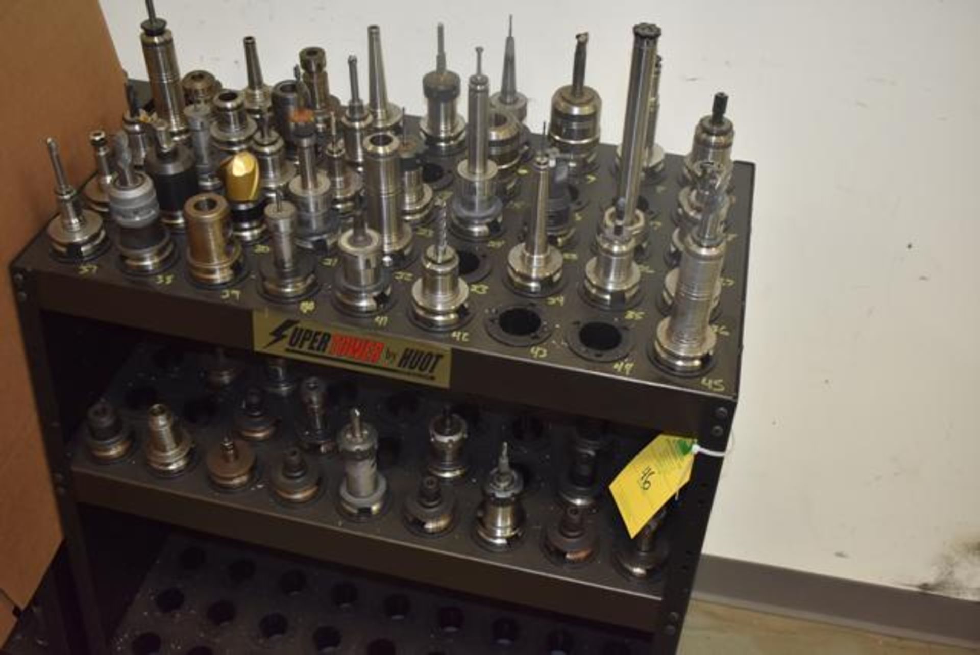 Huot Upper Tower Tool Stand with Contents (Approx. 50), Assorted BT-40 Taper Tool Holders