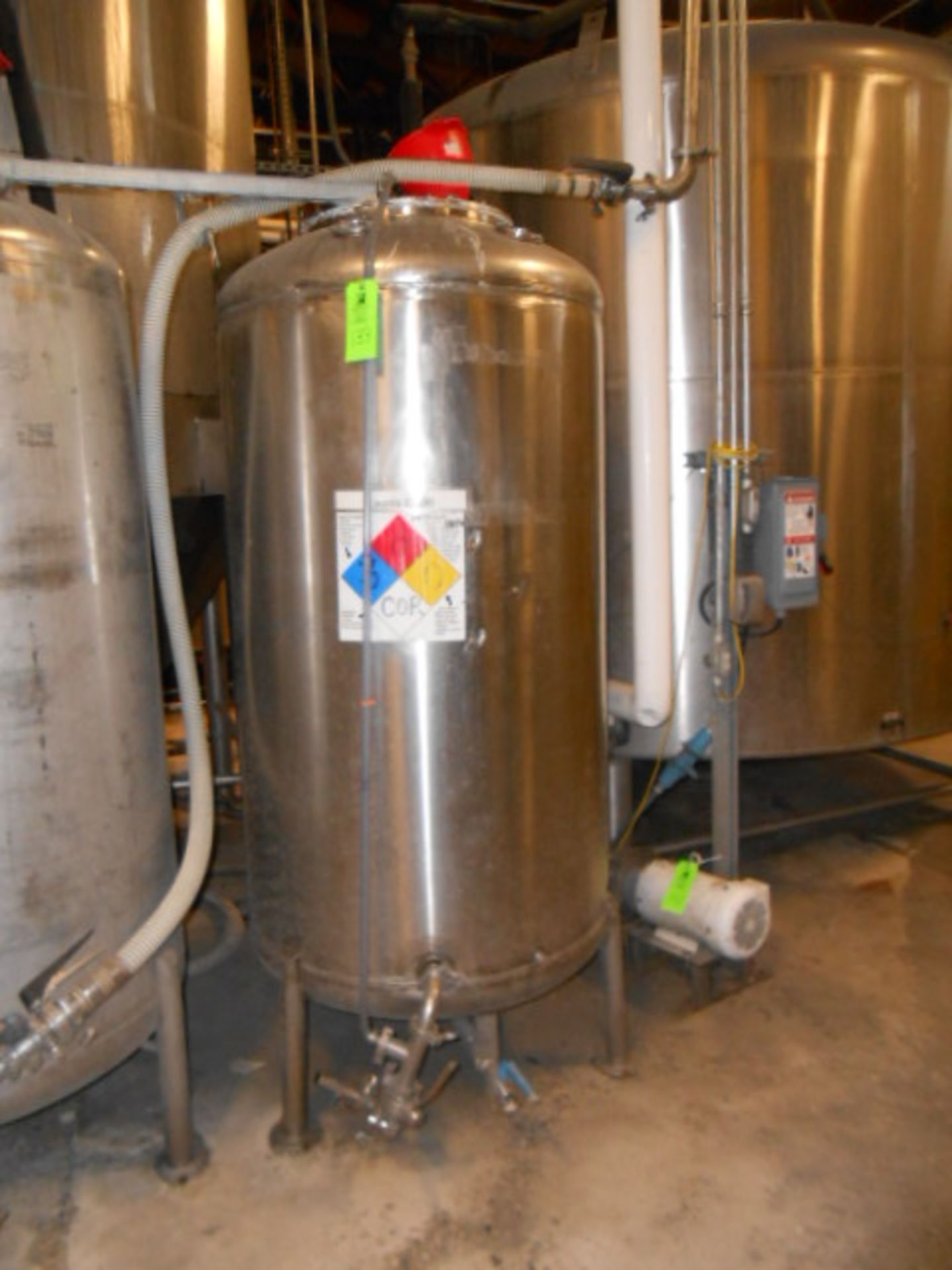 Stainless steel sanitizer vigor OX tank, 45 in diameter x 6 ft hgt __LOCATED: MAIN CIDERY CP-1C AREA