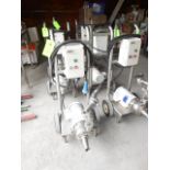 Waukesha pump carts with 3 hp motor, 230/460 vac, tri-clover connection __LOCATED: ON-SITE WAREHOUSE