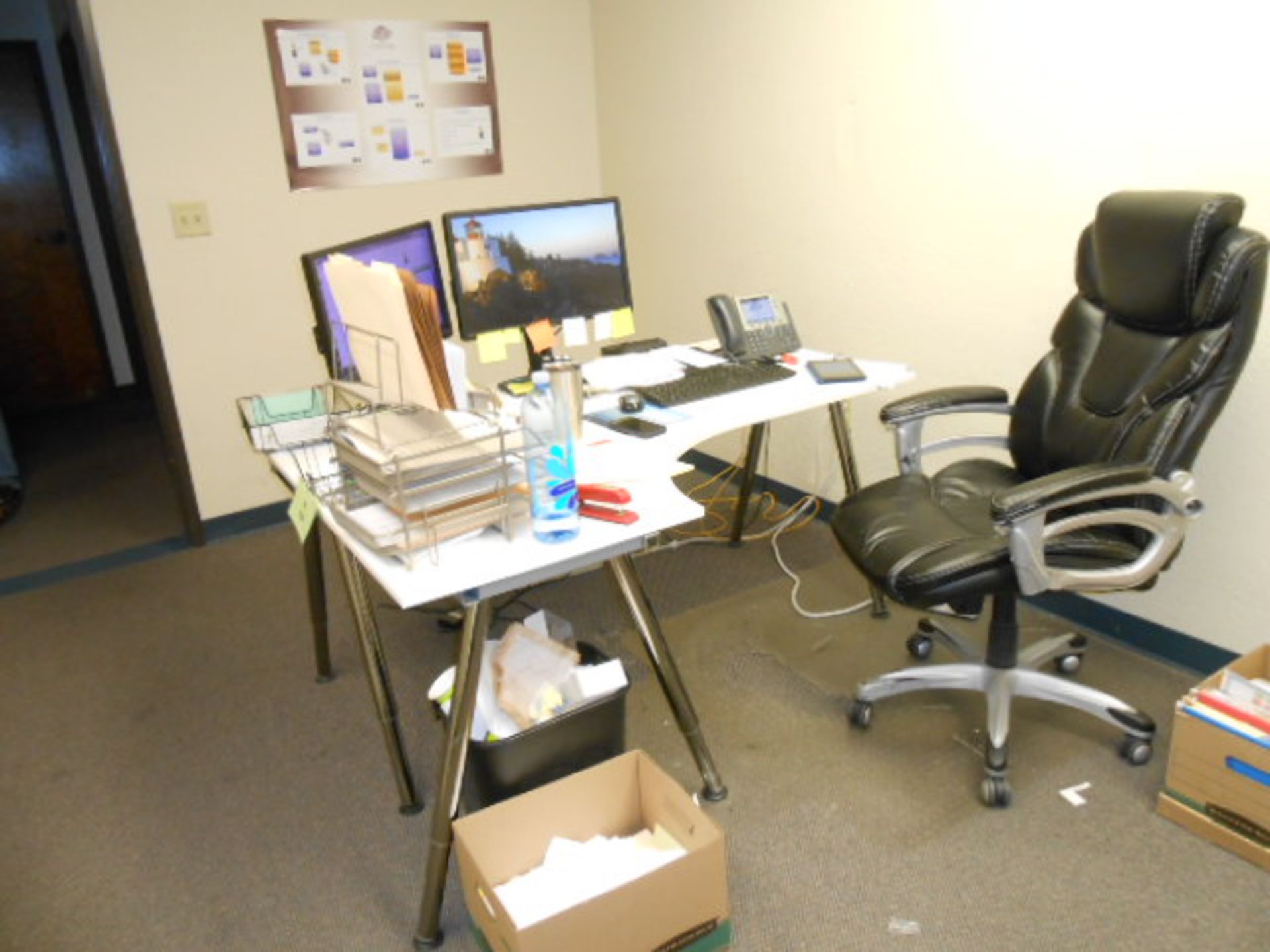 CONTENT of ROOM, filing cabinet, office chairs, desk, __March 27 & 28 pick up only - Image 2 of 3