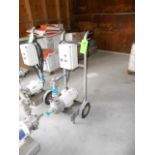 Waukesha pump carts with 3 hp motor, 230/460 vac, tri-clover connection __LOCATED: ON-SITE WAREHOUSE
