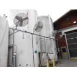 Hood River stainless steel fermenting tank glycol jacket with insulated jacket, 10,000 gal, 11 ft