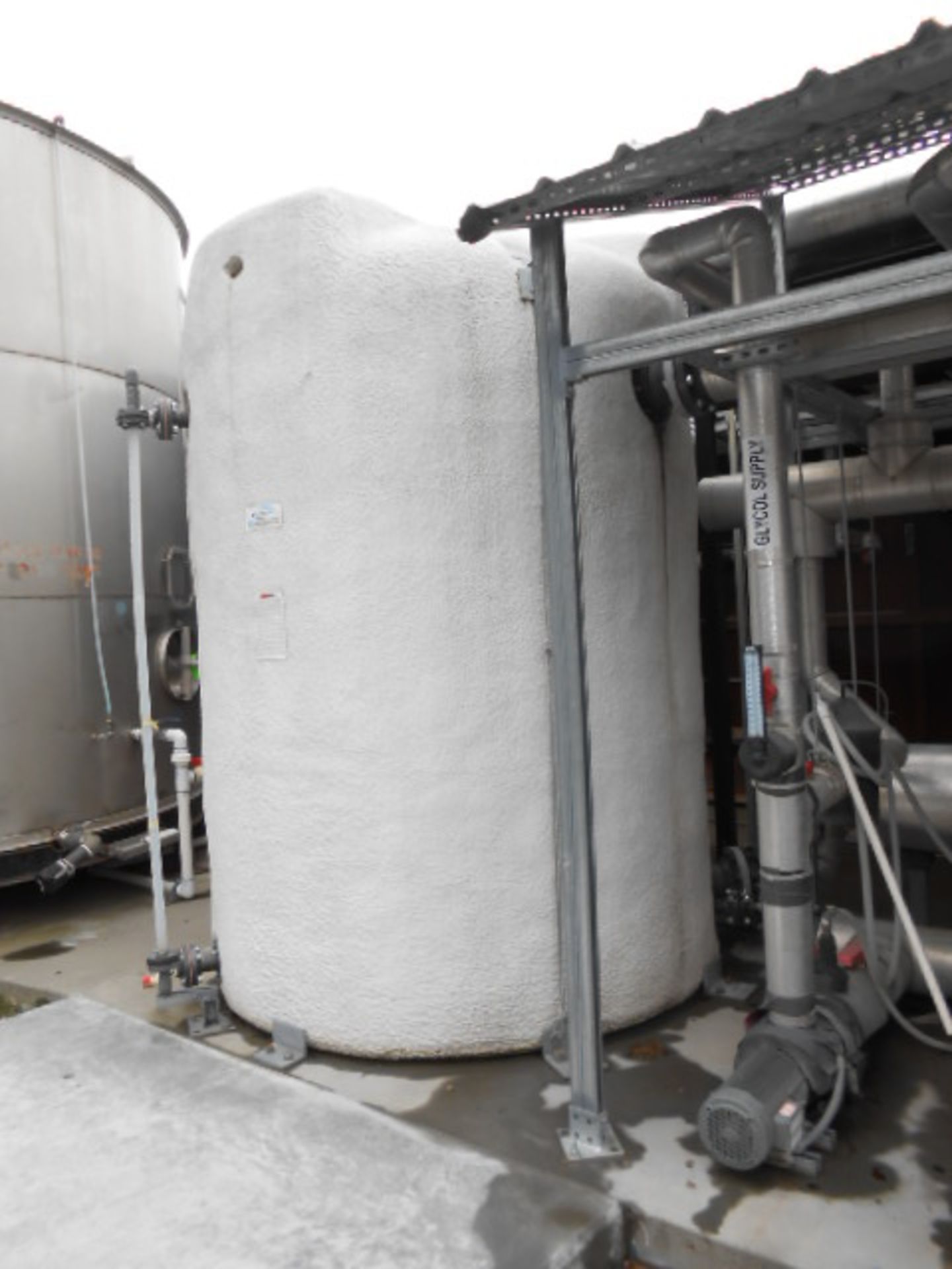 Poly -Processing Co glycol holding tank, 80 in diameter x 104 in hgt __LOCATED: OUTSIDE BEHIND