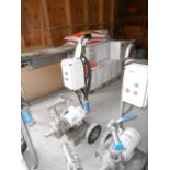 Waukesha pump carts with 3 hp motor, 230/460 vac, tri-clover connection __LOCATED: ON-SITE WAREHOUSE
