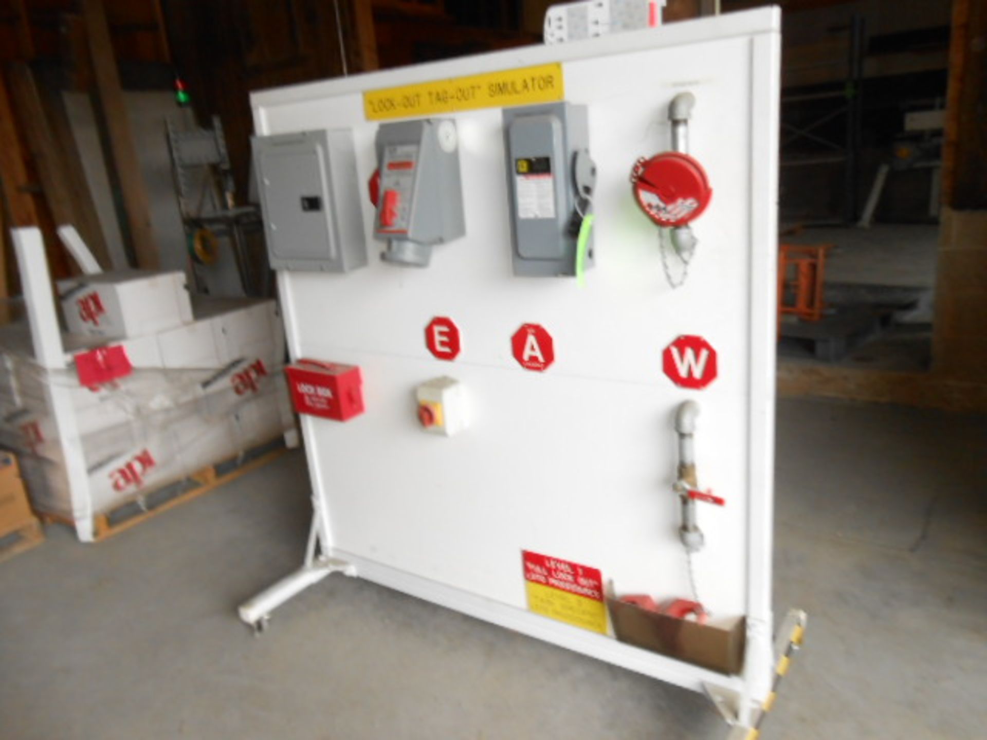 Lock-out tag-out portable training board __LOCATED: ON-SITE WAREHOUSE, MAIN ROLL-UP DOOR AREA ***