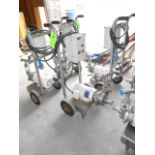 Waukesha pump carts with 3 hp motor, 230/460 vac, tri-clover connection __LOCATED: ON-SITE WAREHOUSE