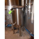 Stainless steel cone bottom vessel with lid top , 24 in diameter x 50 in deep __LOCATED: MAIN CIDERY