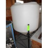 Ploy plastic cone bottom tank on cast wheels, 200 gallon __LOCATED: ON-SITE WAREHOUSE, MAIN ROLL-