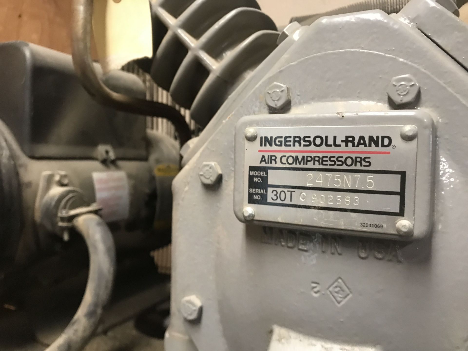 Ingersoll Rand Air Compressor, Model #247SN7.5, Serial #30TC902583, Comes w/ Continental Hydraulic - Image 2 of 8