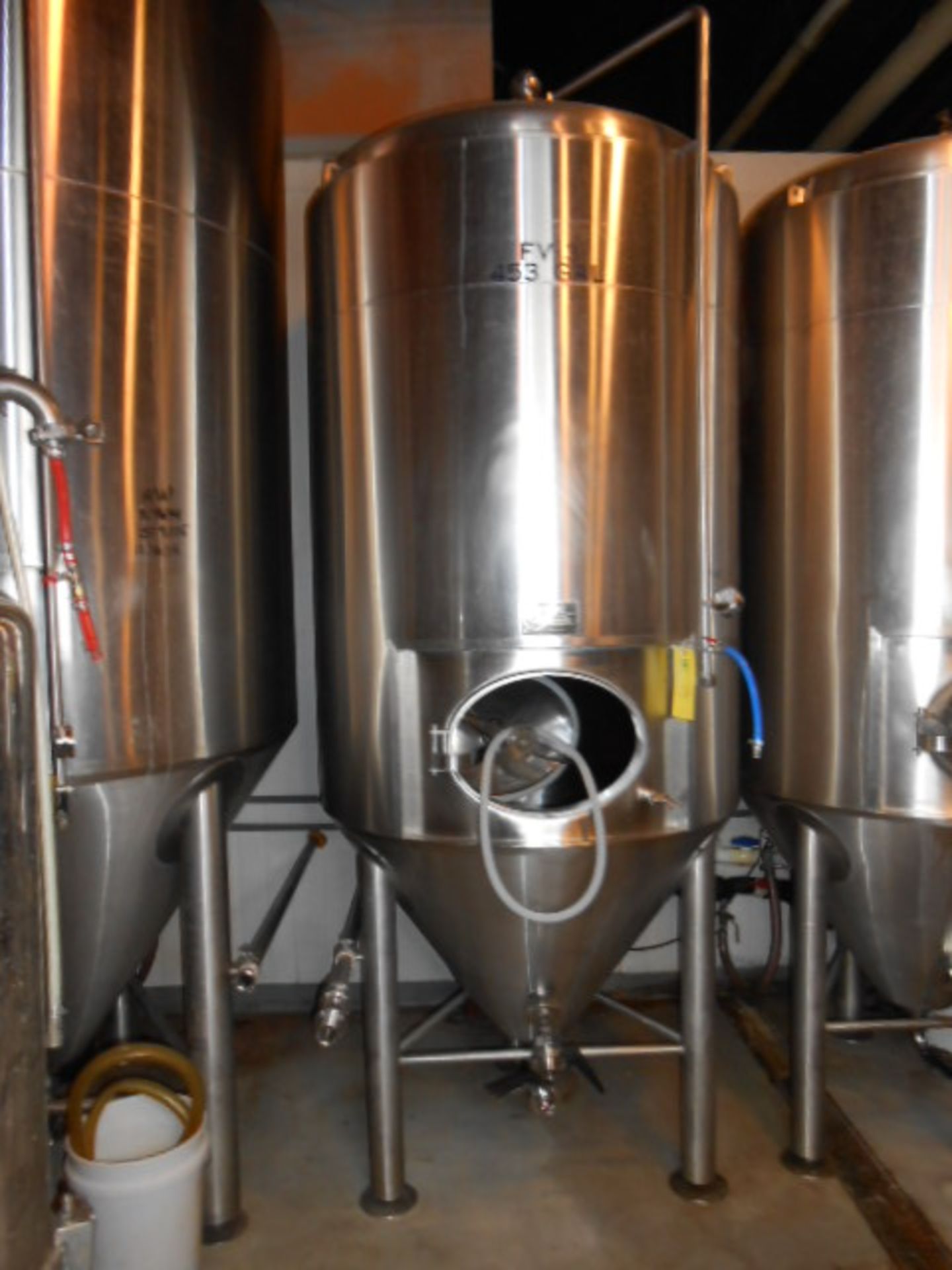 Specific Mechanical System LTD 10 bbl glycol jacket and insulated cone bottom fermenter tank, 453