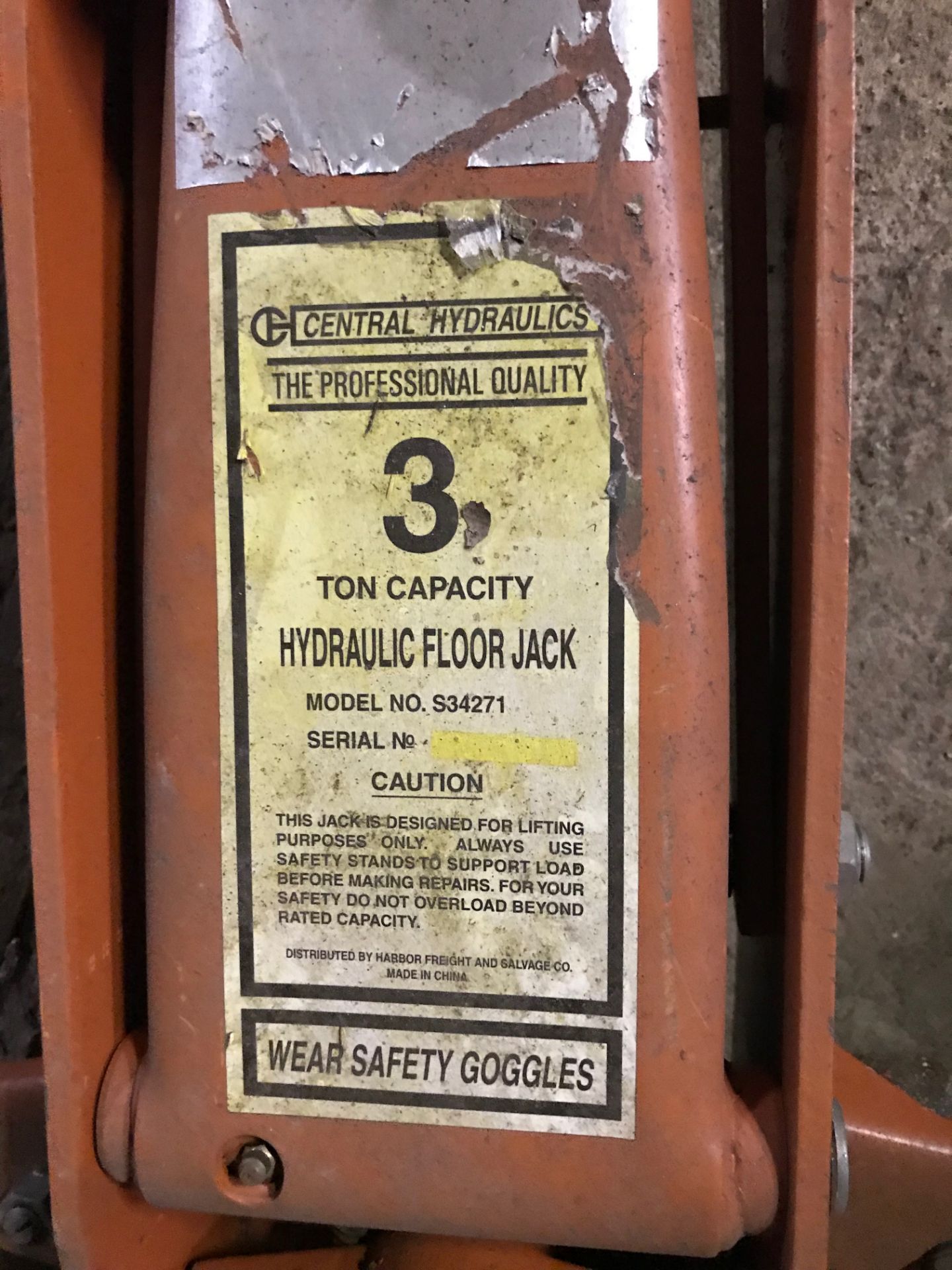 Hydraulic Floor Jack, 3 Ton Capacity - Image 2 of 3