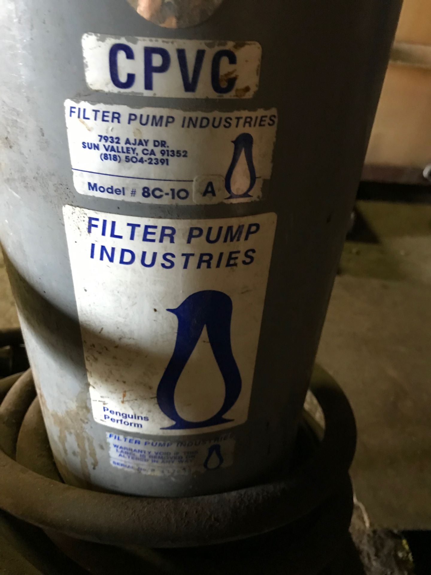 Filter Pump Industries, Model# 8C-10A, Serial# P117233 - Image 2 of 4