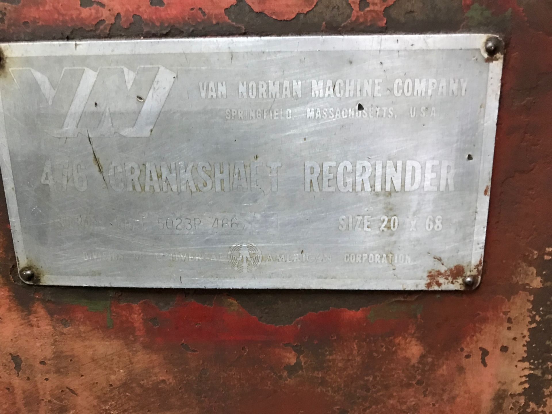 Van Norman Machine Co. 476 Crankshaft Regrinder, Serial No. 5023P 466, Size 20 x 28, 150 Inches - Image 3 of 9