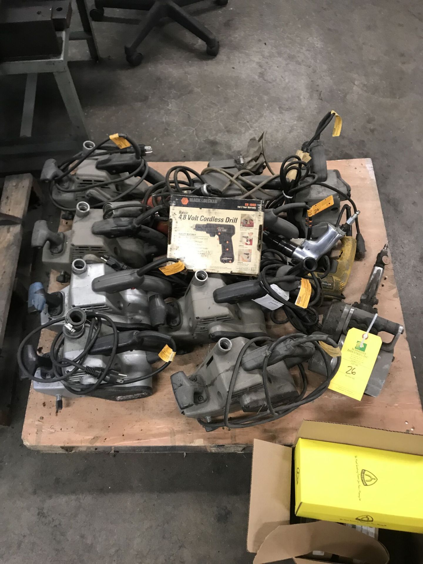 Pallet of Drills & Porter Cable Belt Sanders, Model #360