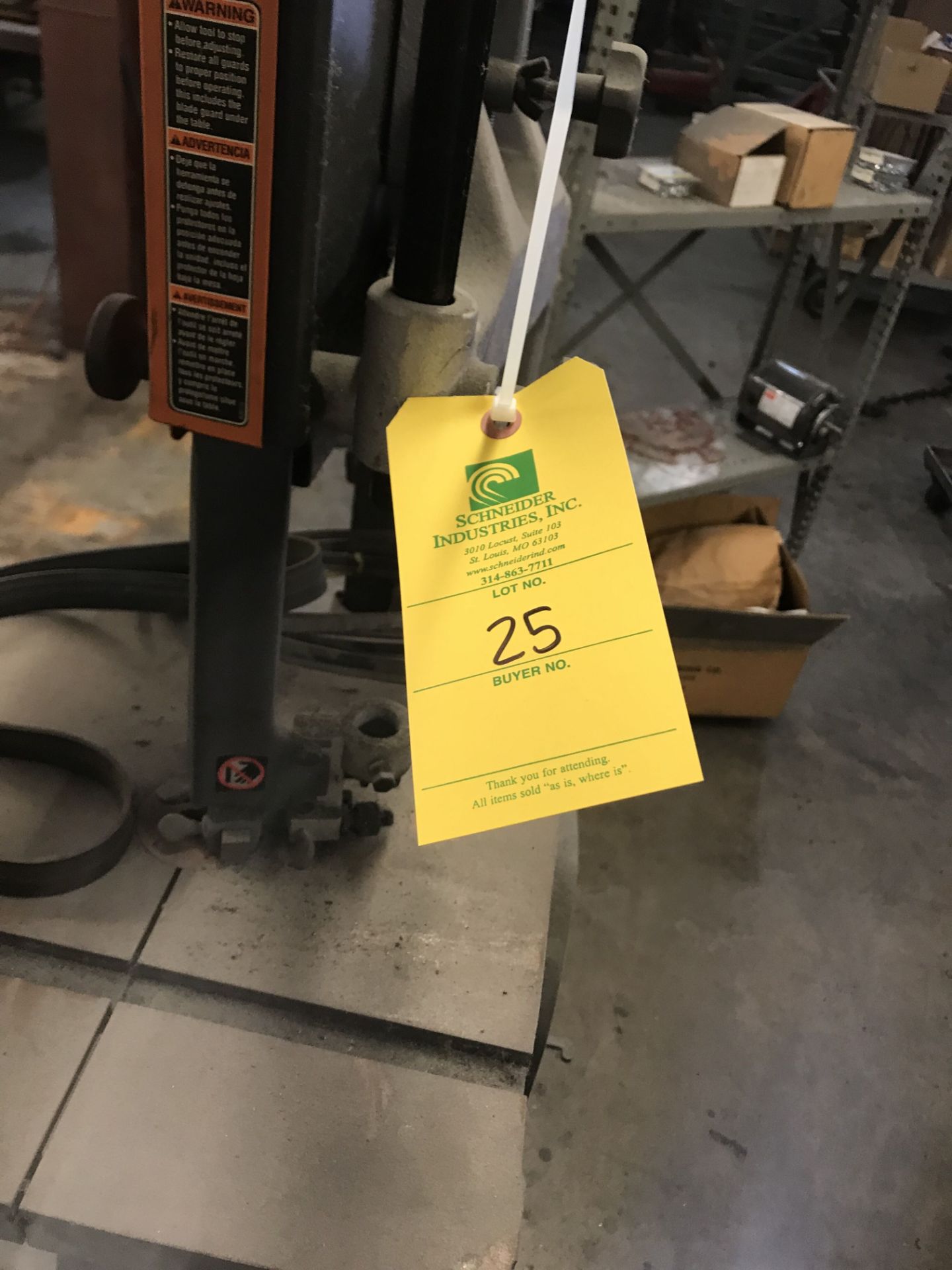 Rigid Band Saw, Model #BS14002, S/N #AM052140630 - Image 3 of 3