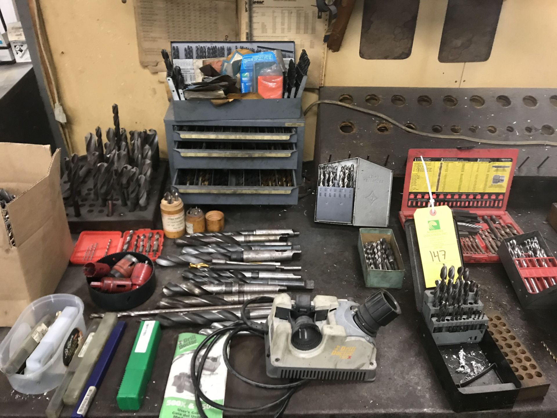 Tooling Lot: (1) Drill Doctor 750X, (1) Drill Doctor, Assorted Sized Drill Bits, Reversed Steel