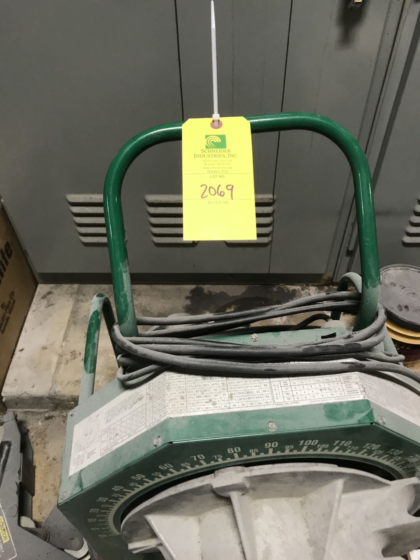 Greenlee Pipe Threader Located: 1st Floor Eletrical Room ***NOTE from Auctioneer: Removal fee of: