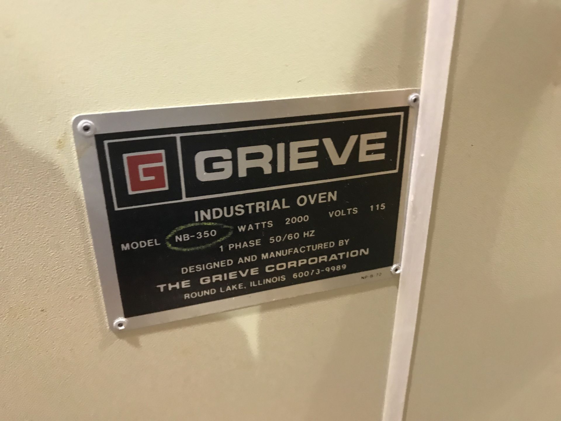 (1) Grieve Industrial Oven, Model #NB-350, Watts = 2000 & (1) Brown Despatch Oven; Rigging Fee: $50 - Image 3 of 3