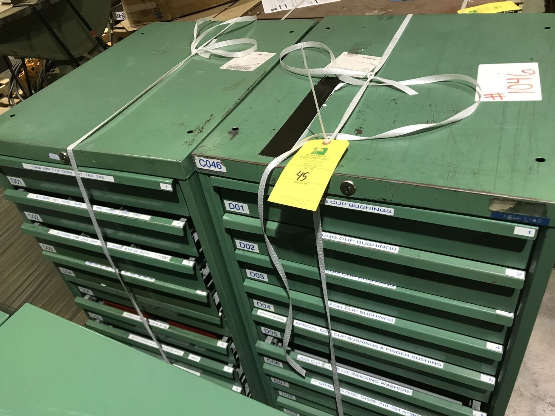 (2) Green Storage Cabinets; Rigging Fee: $40