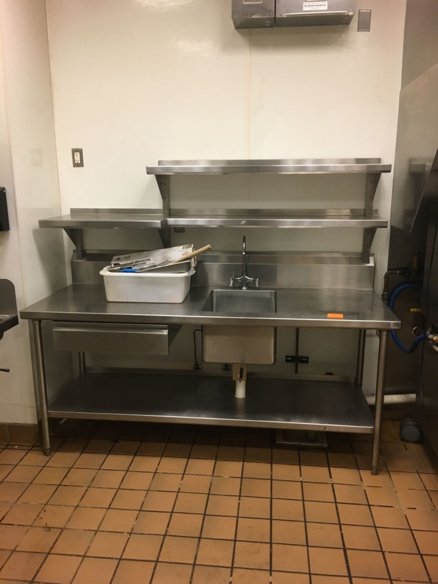 SS Sink, 6 1/2 x 2 1/2 x 6 ft Located: President Club Kitchen Asset #: N/A ***NOTE from