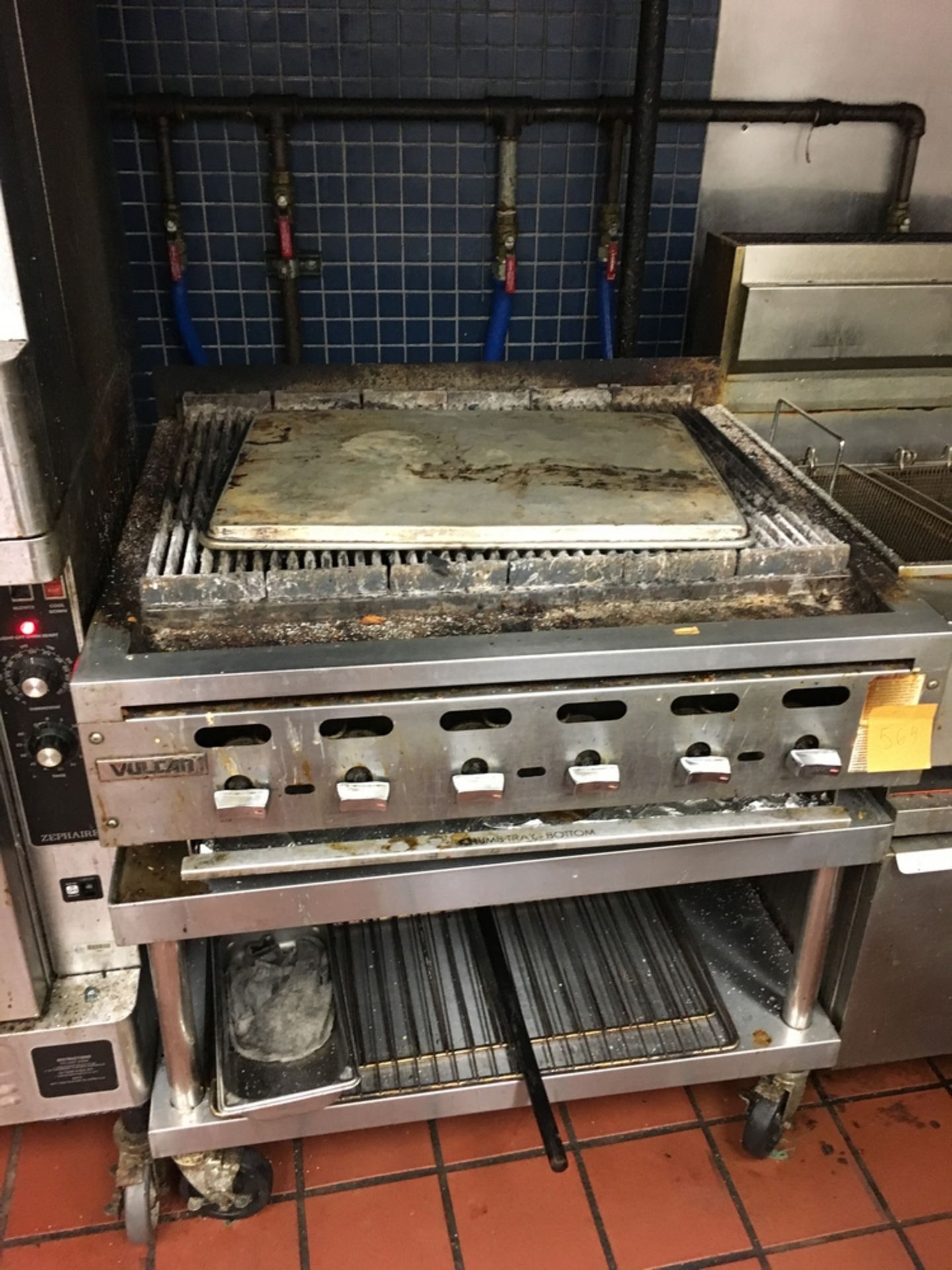 SS Griddle, Vulcan, 3 x 3 x 3 1/2 ft Located: Main Kitchen, adjacent to Palace Grill Asset #: N/
