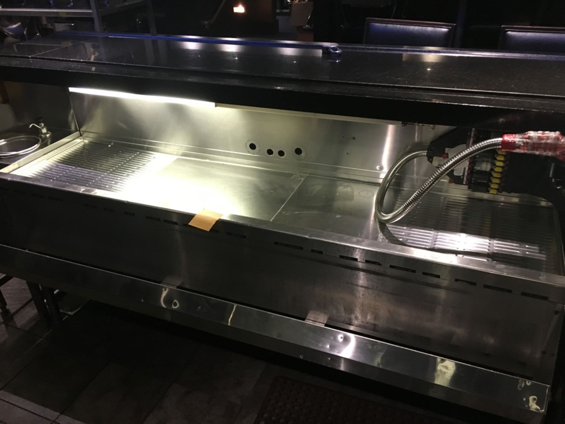 SS Sink under bar 7 x 2 1/2 x 3 ft Located: Palace Grill Bar Asset #: N/A ***NOTE from Auctioneer: