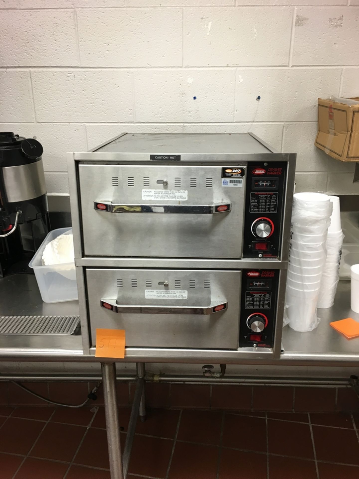 Latcot Warmer, SS Drawer 2 12 ft w x 2 ft t Located: Main Kitchen, adjacent to Palace Grill Asset #: