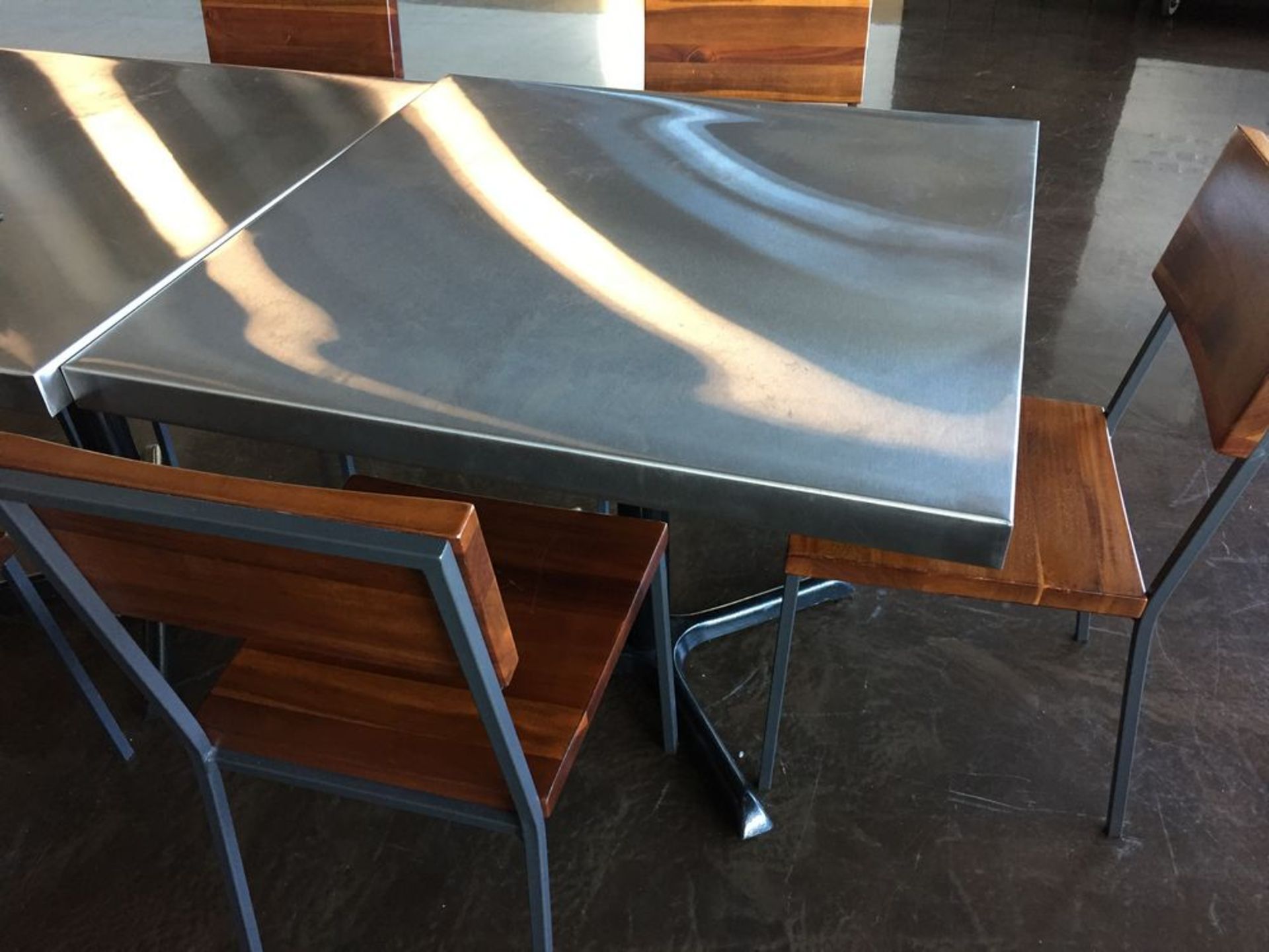 Furniture Asset: LOT OF: 2 qty: Table Silver D. Table 4-Top, 24"W x 36"D x 28"H, Orig price: $