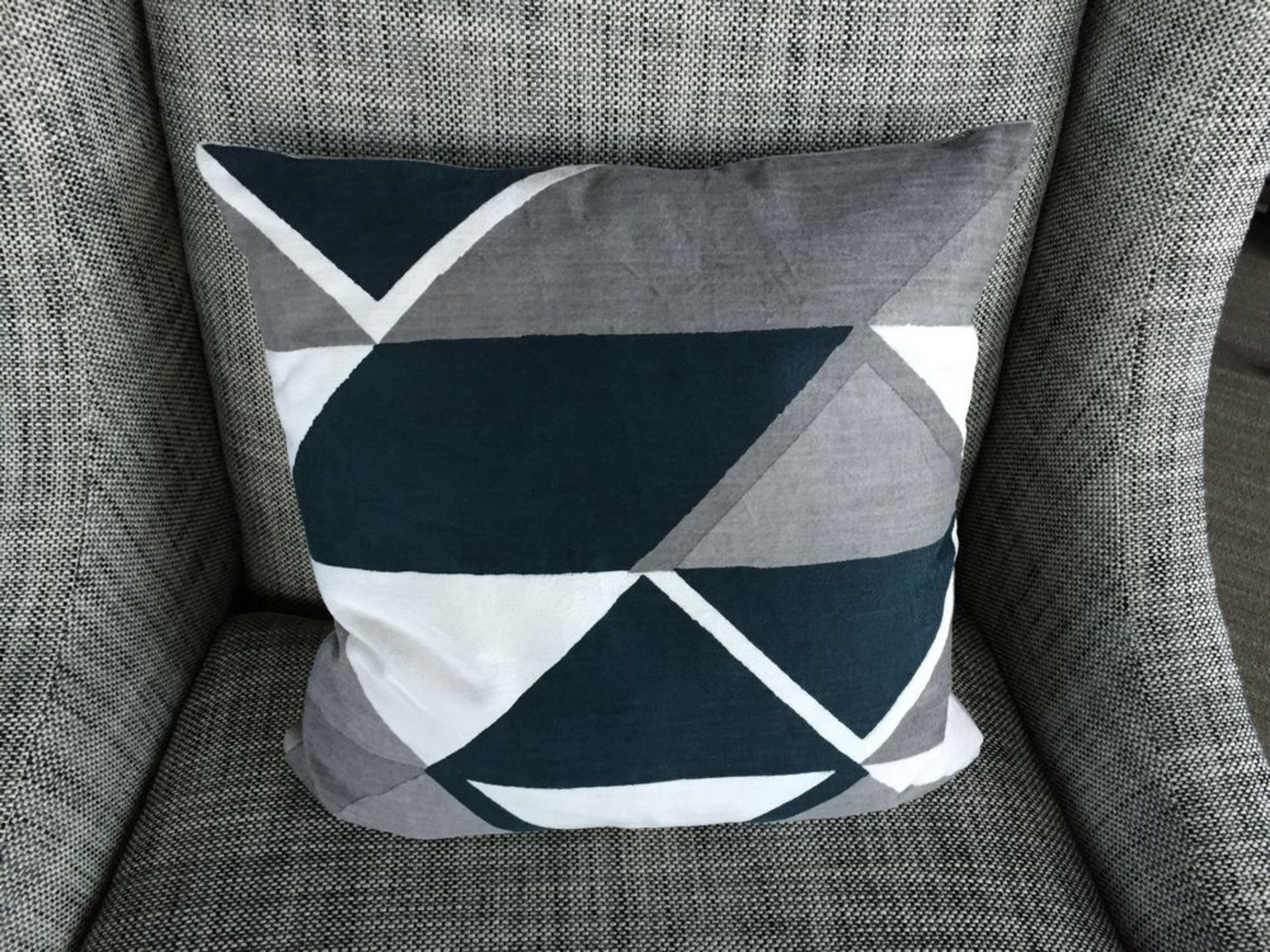 Furniture Asset: LOT OF: 15 qty: Pillow Pillow, triangle design, 18"W x 6"D x 18"H, Orig. price: $